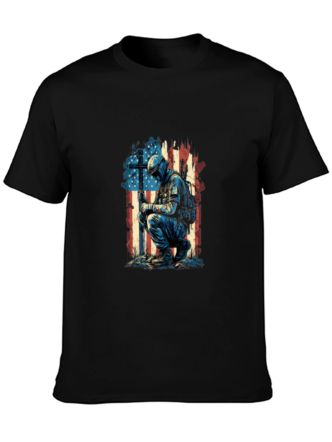 Patriotic Soldier Graphic T-Shirt