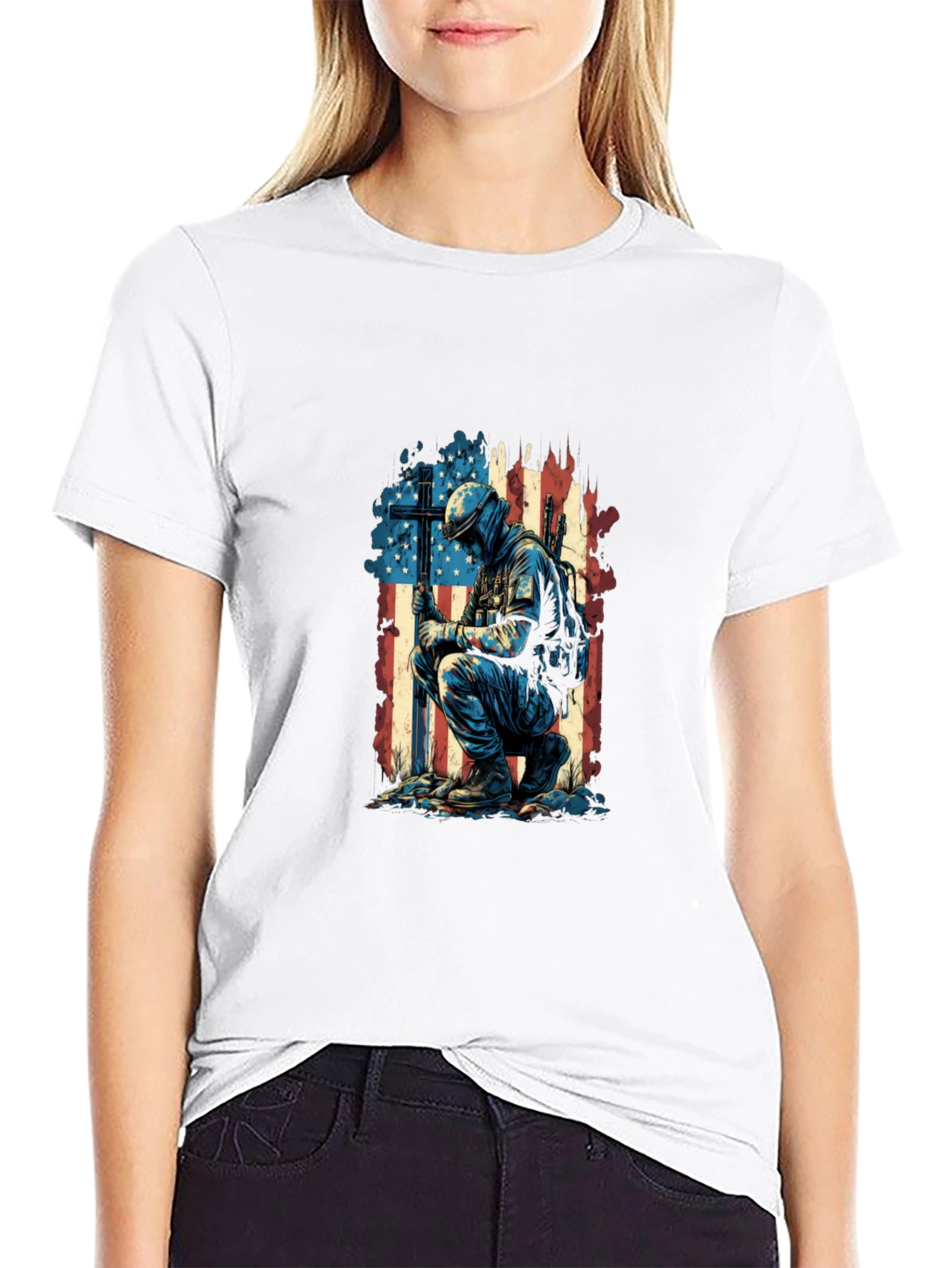Patriotic Soldier Graphic T-Shirt
