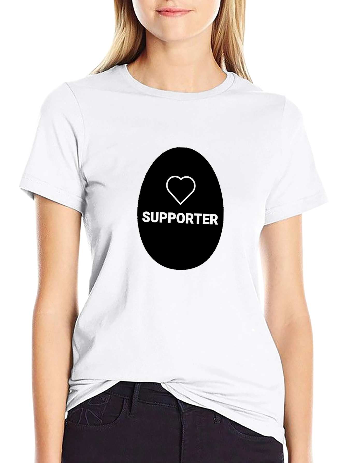 Supporter Heart Graphic Tee - Black