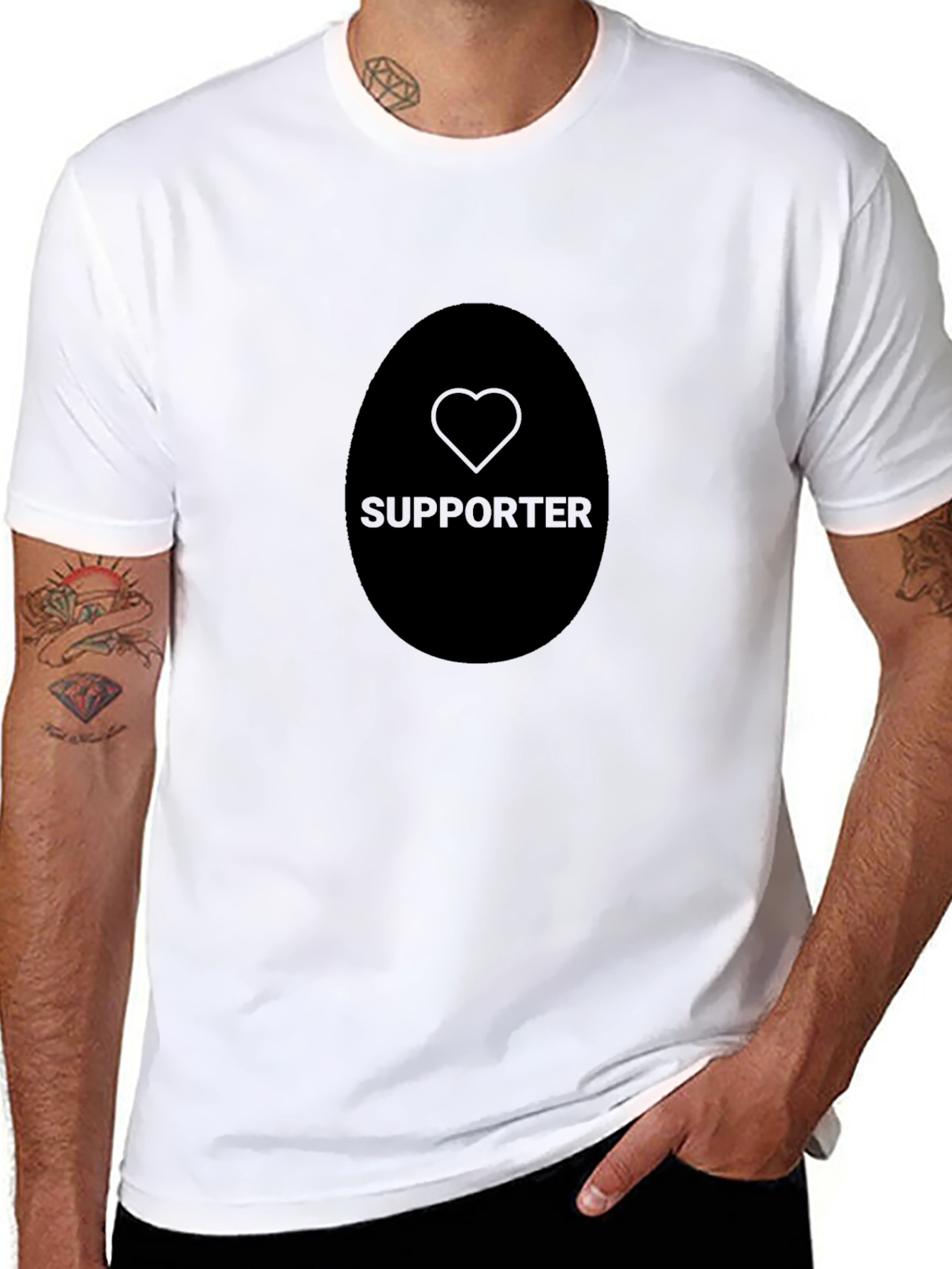 Supporter Heart Graphic Tee - Black