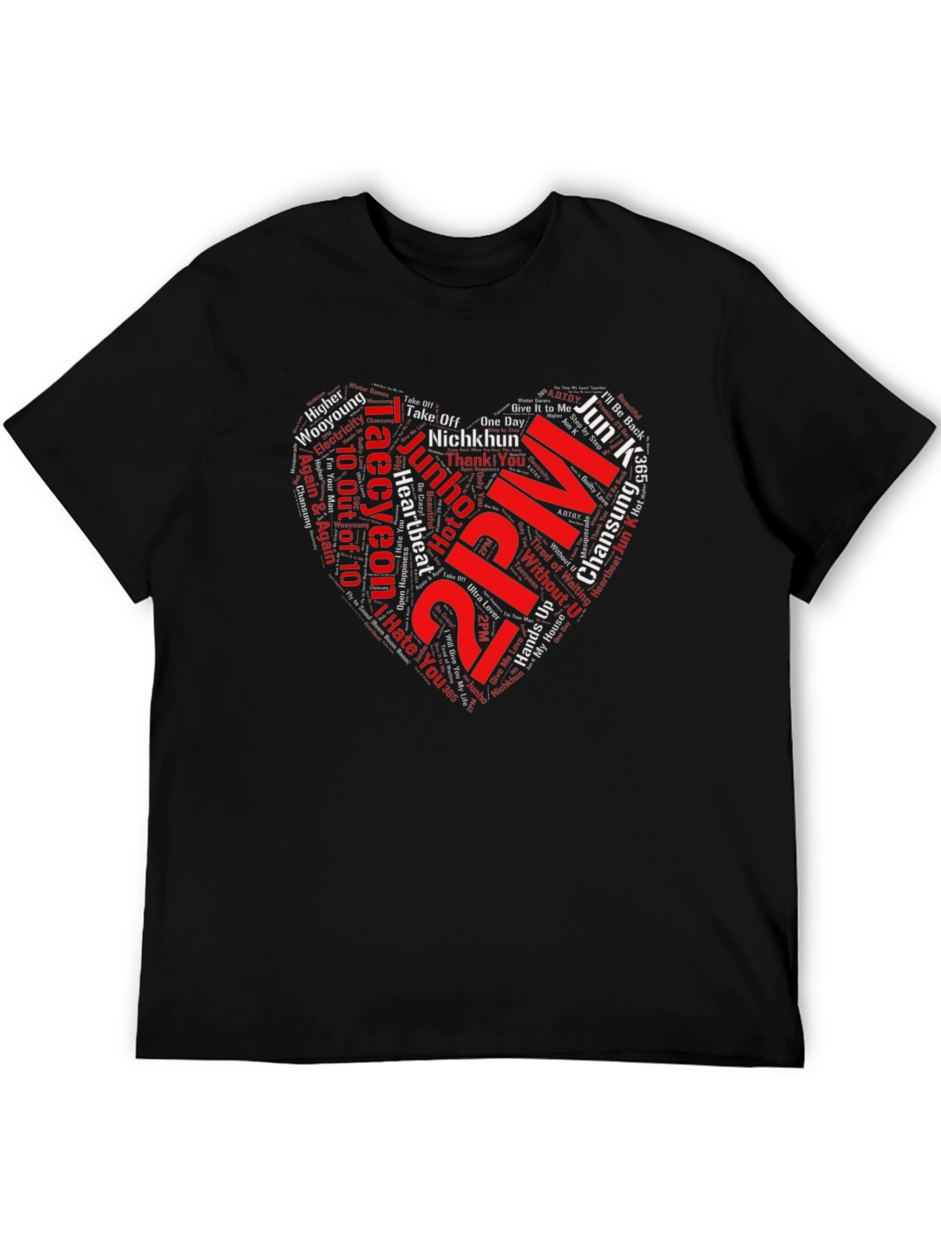 2PM Band Heart Word Art Graphic T-Shirt