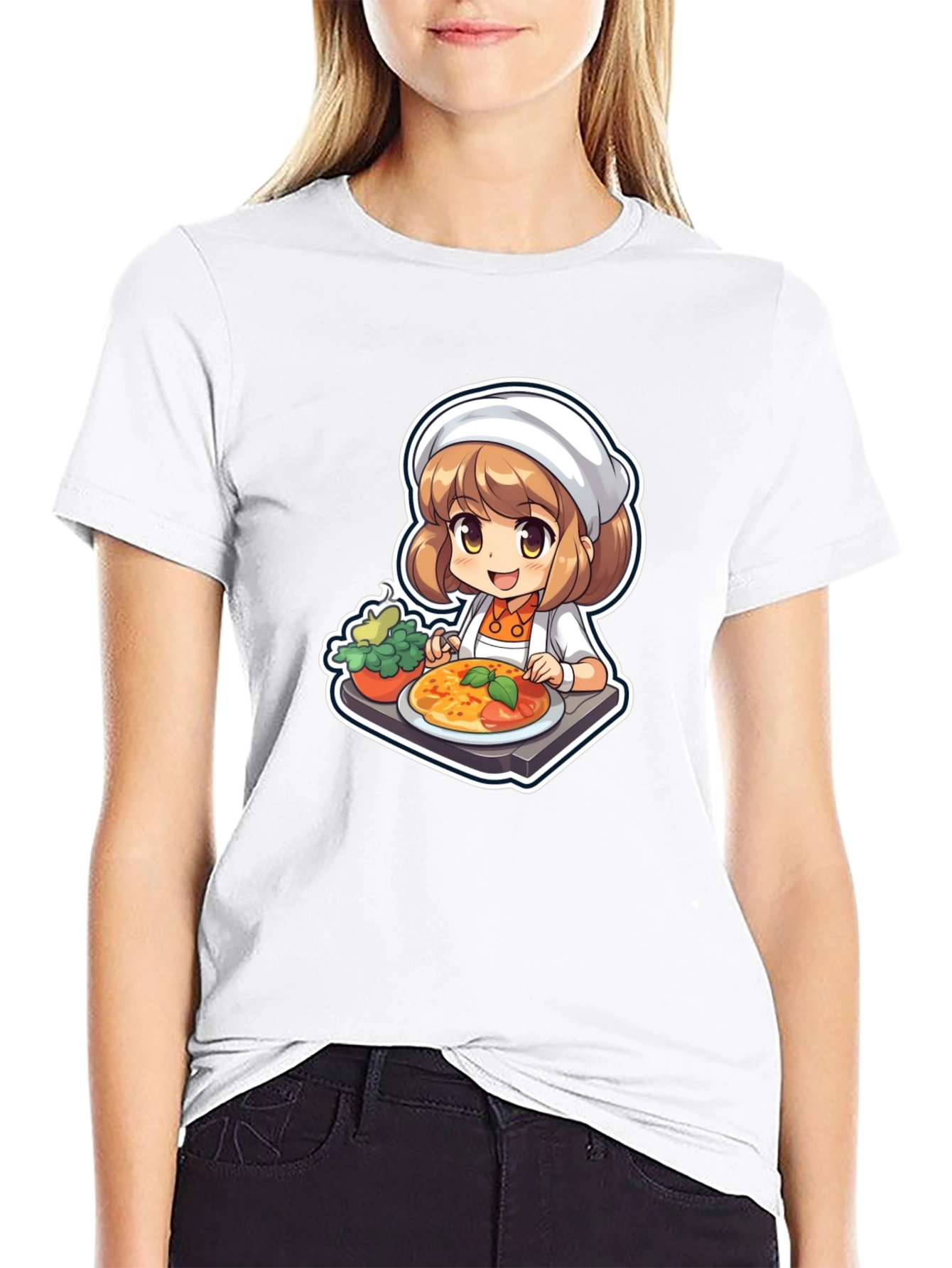 Chef Girl T-Shirt - Cute Anime Cook Design