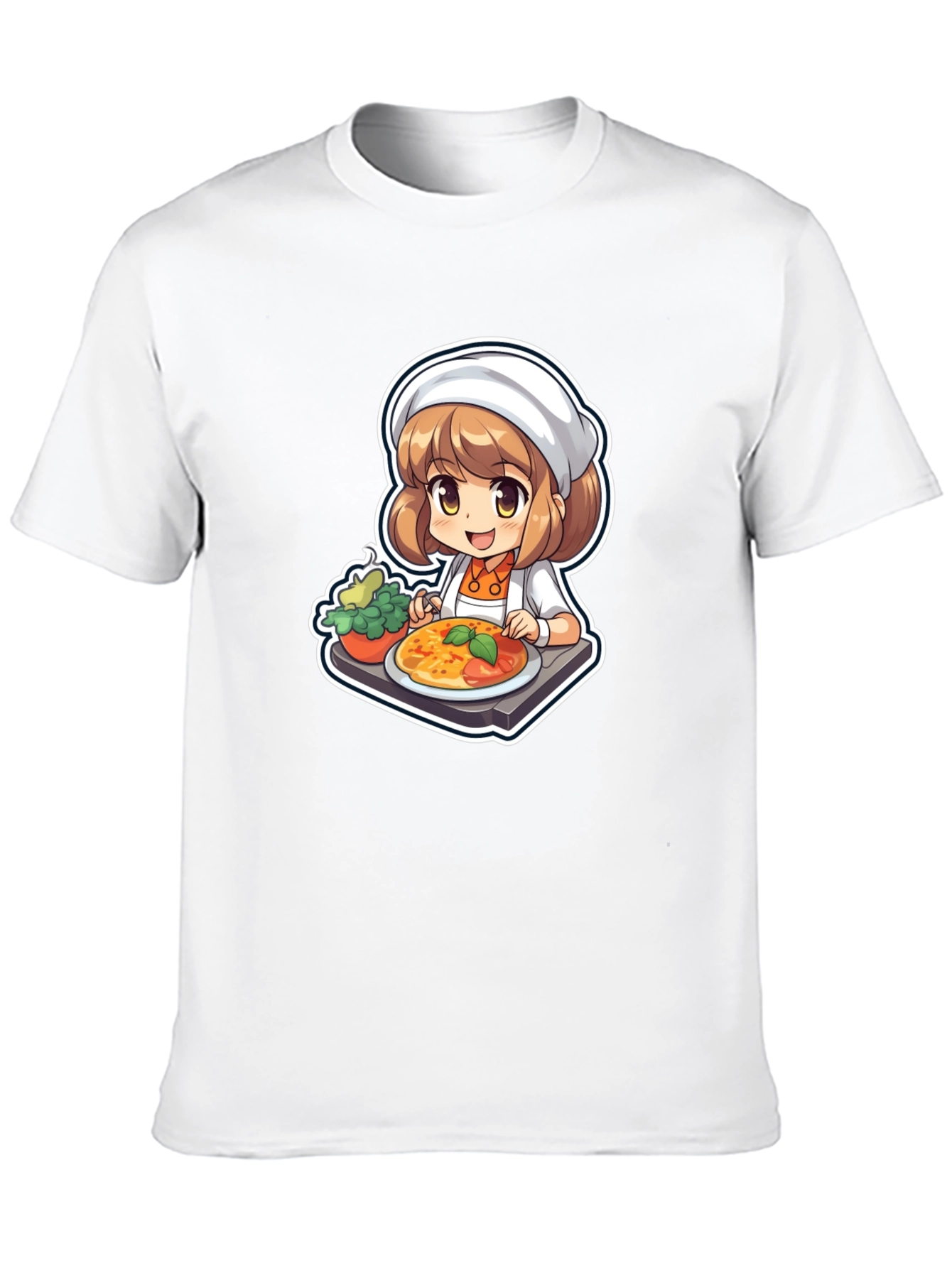 Chef Girl T-Shirt - Cute Anime Cook Design