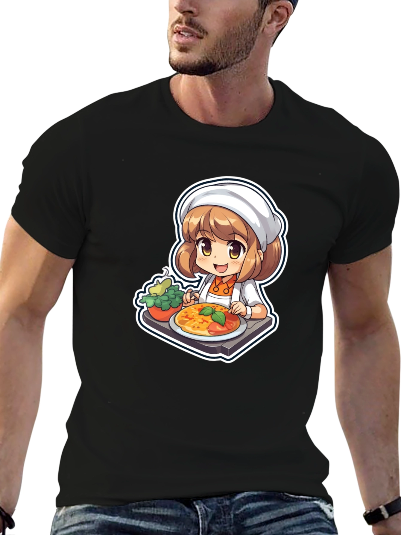Chef Girl T-Shirt - Cute Anime Cook Design