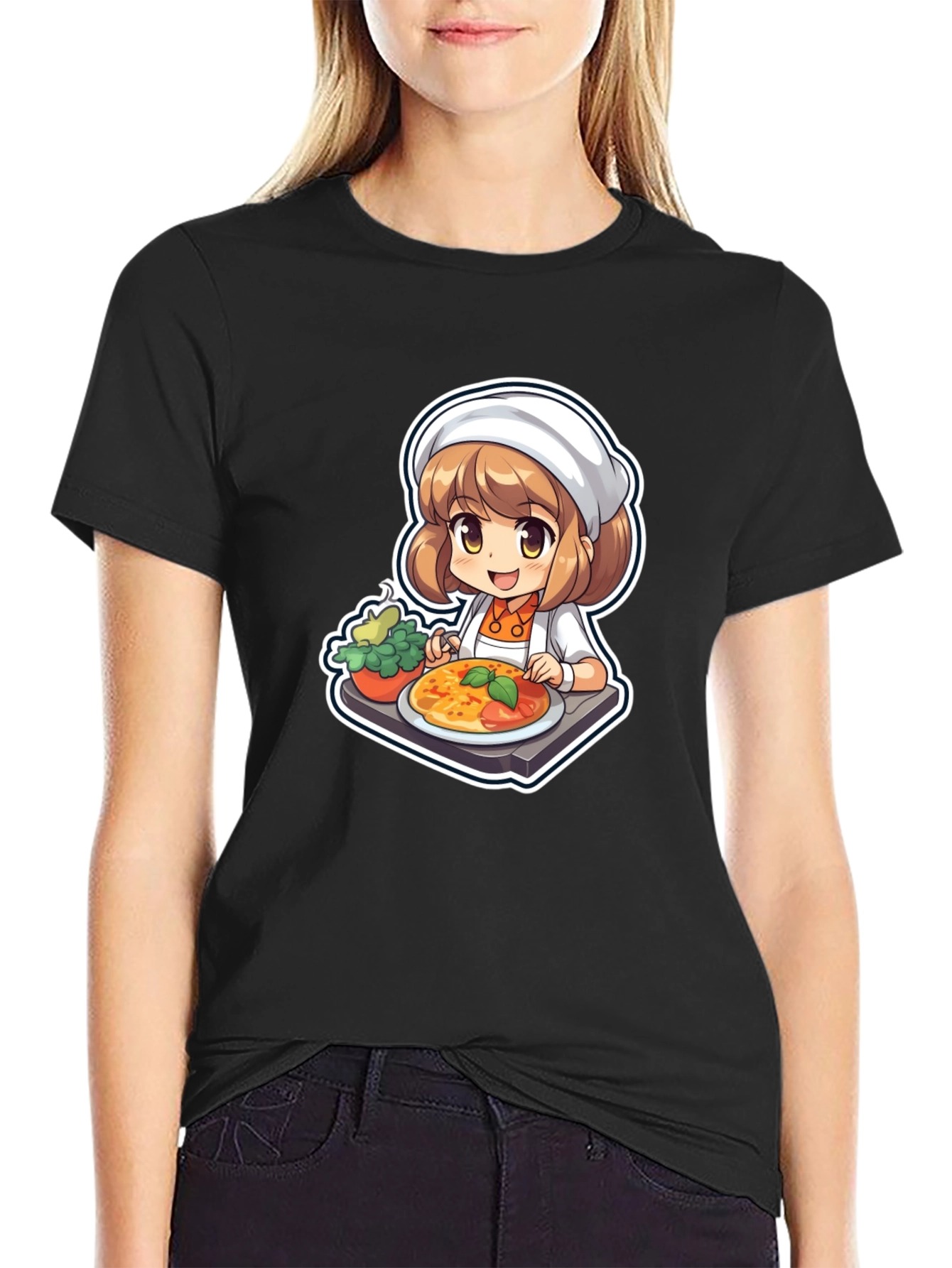 Chef Girl T-Shirt - Cute Anime Cook Design