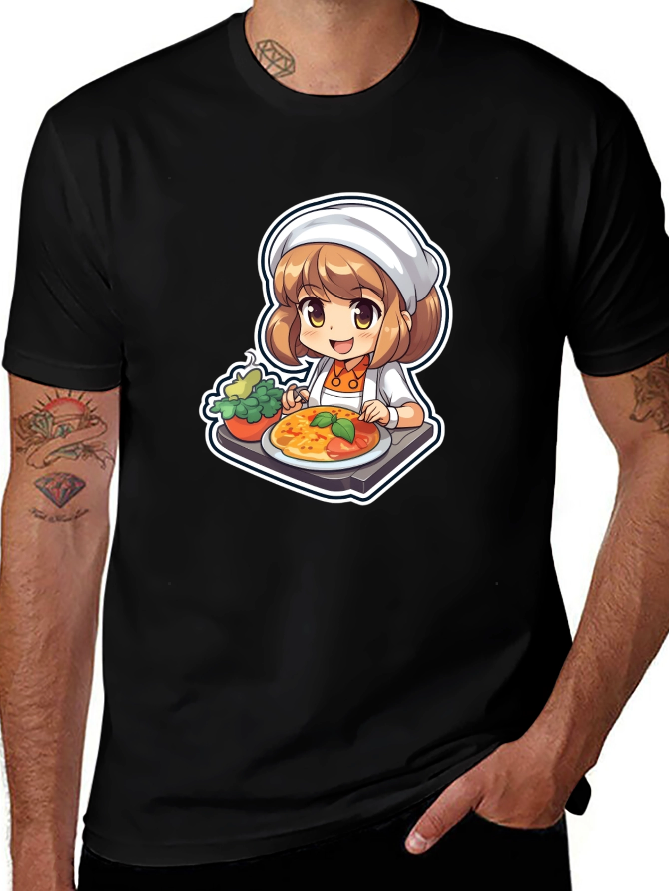 Chef Girl T-Shirt - Cute Anime Cook Design