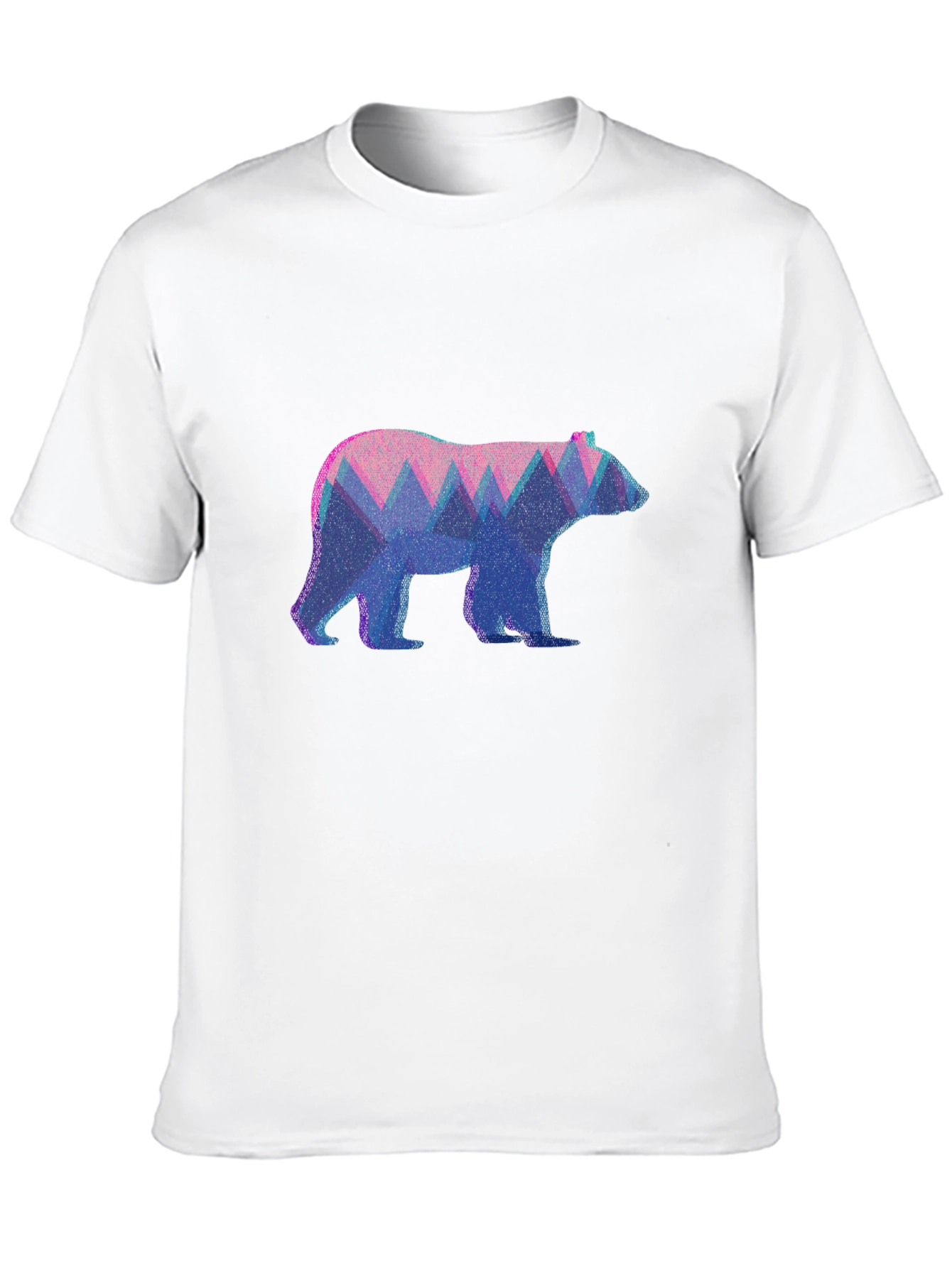 Geometric Bear Graphic Tee - Black