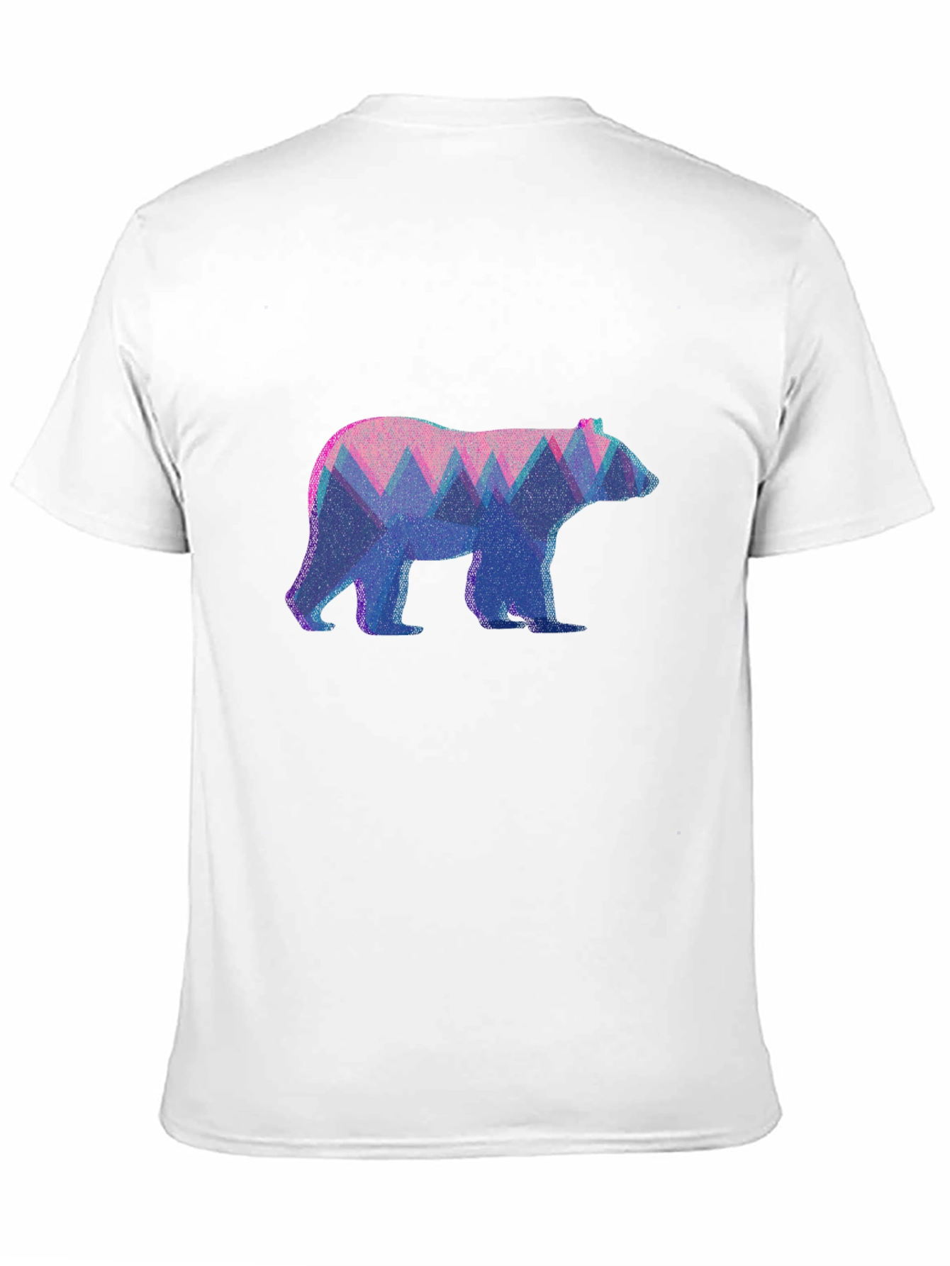 Geometric Bear Graphic Tee - Black