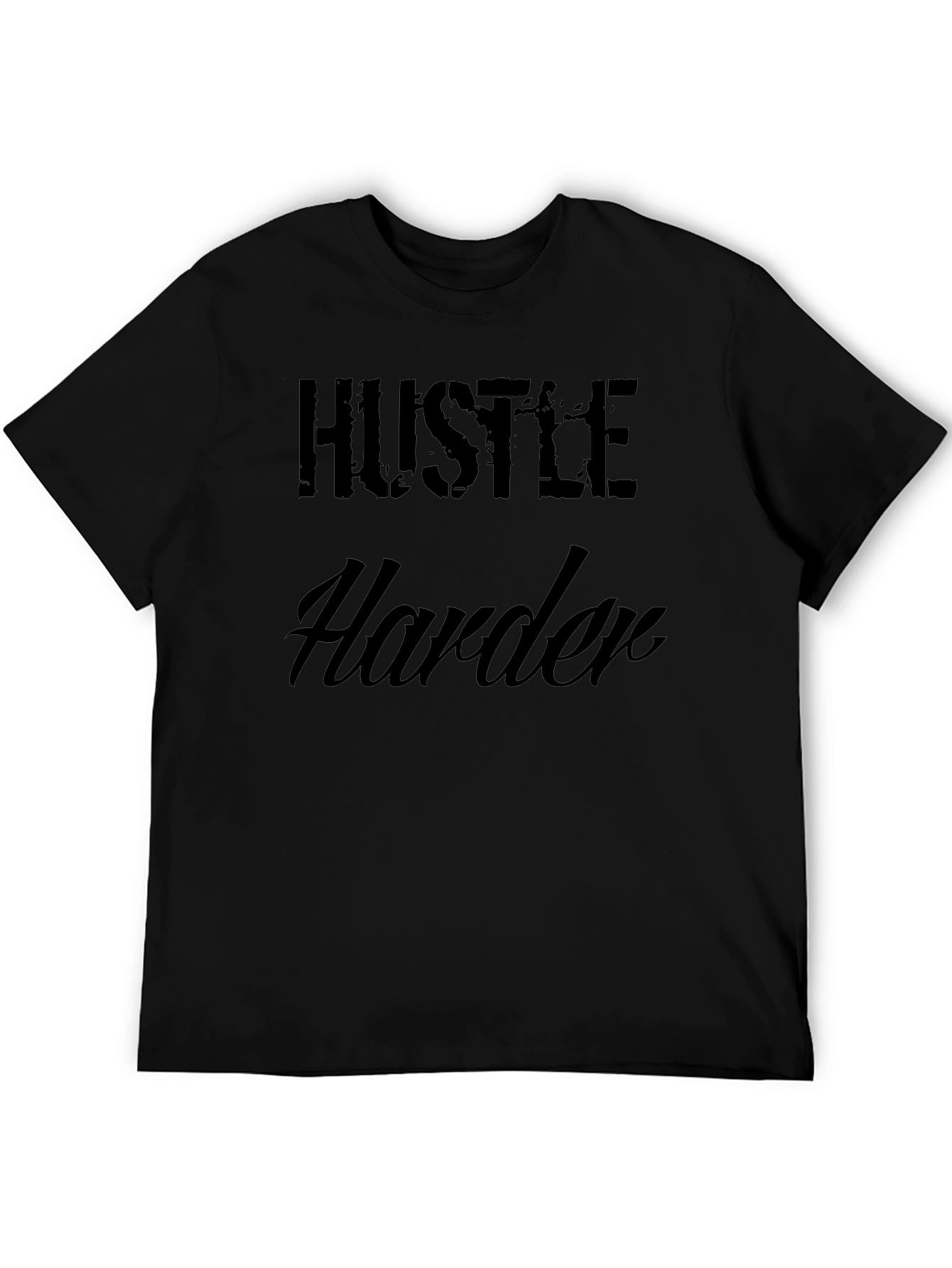 Hustle Harder Graphic Tee - Black