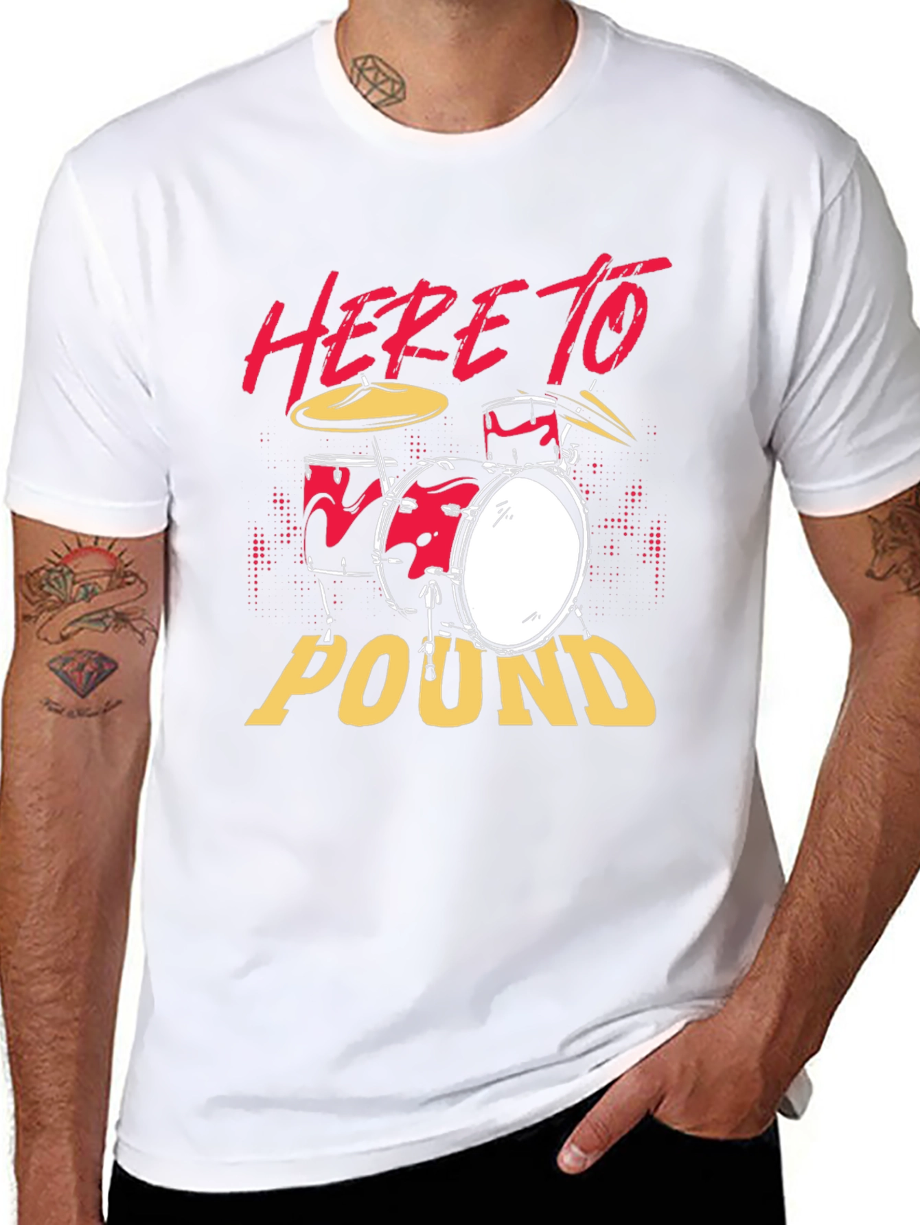 Here to Pound Drummer Graphic Tee