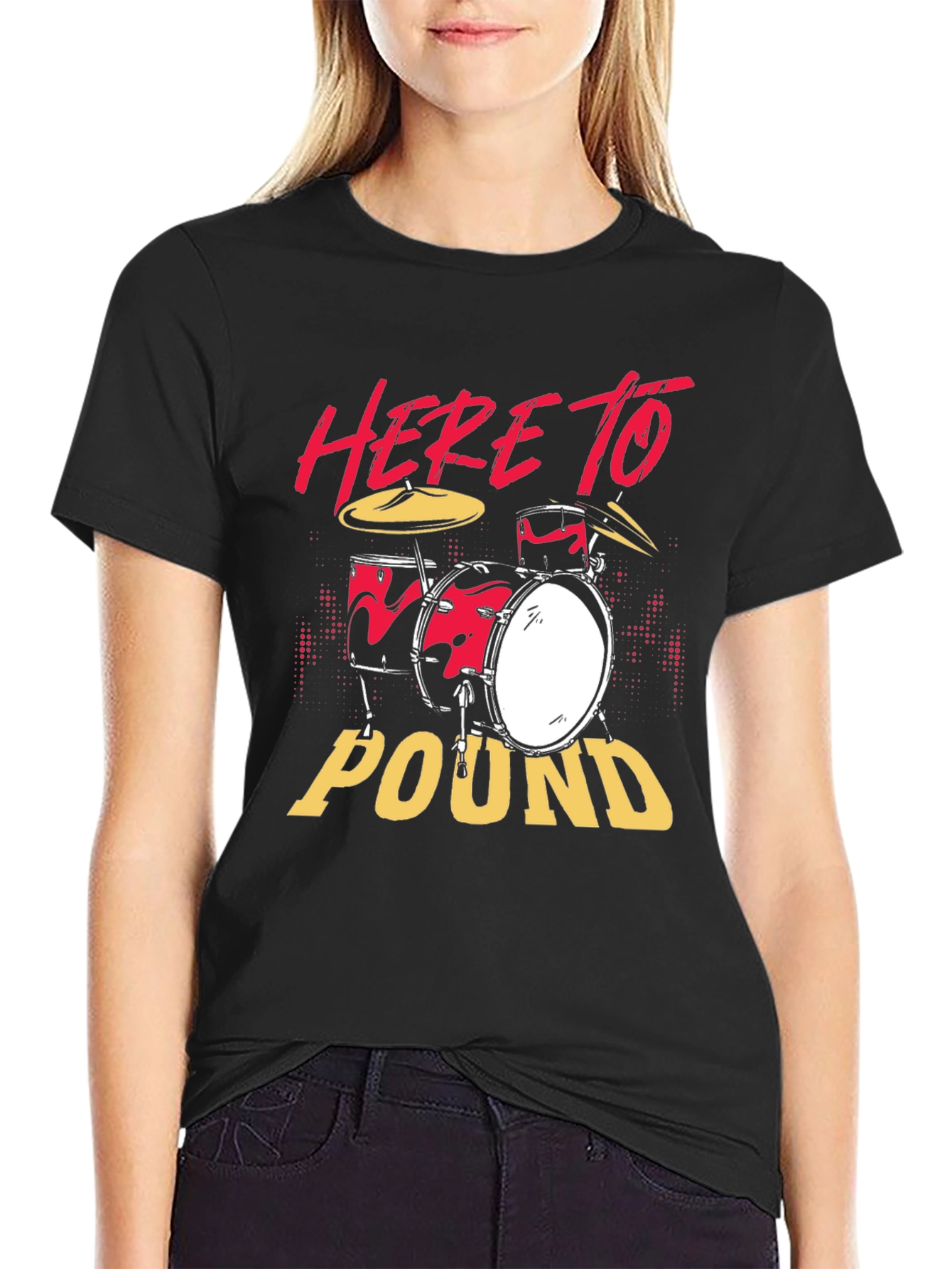 Here to Pound Drummer Graphic Tee