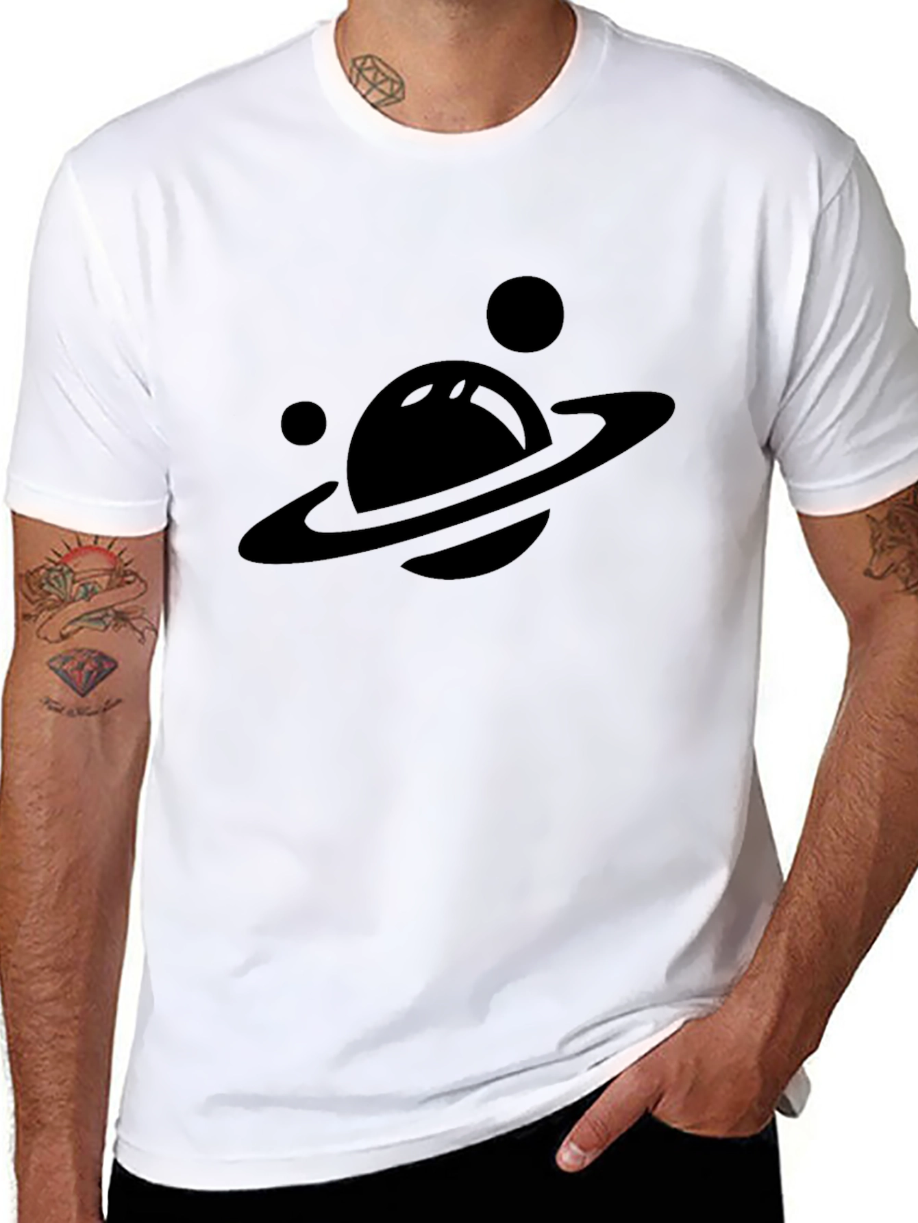 Planet Graphic T-Shirt - Black Cotton Tee