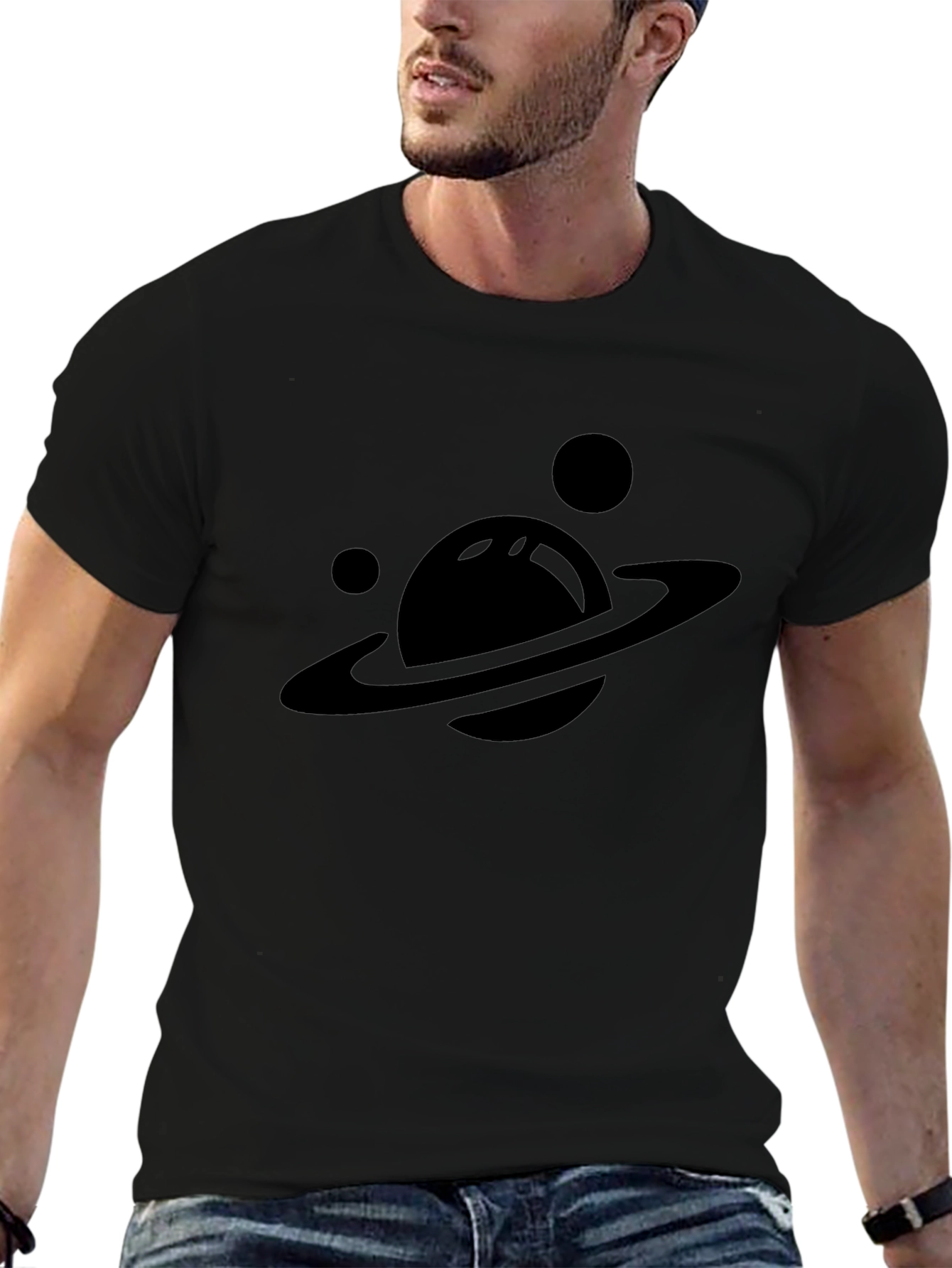 Planet Graphic T-Shirt - Black Cotton Tee