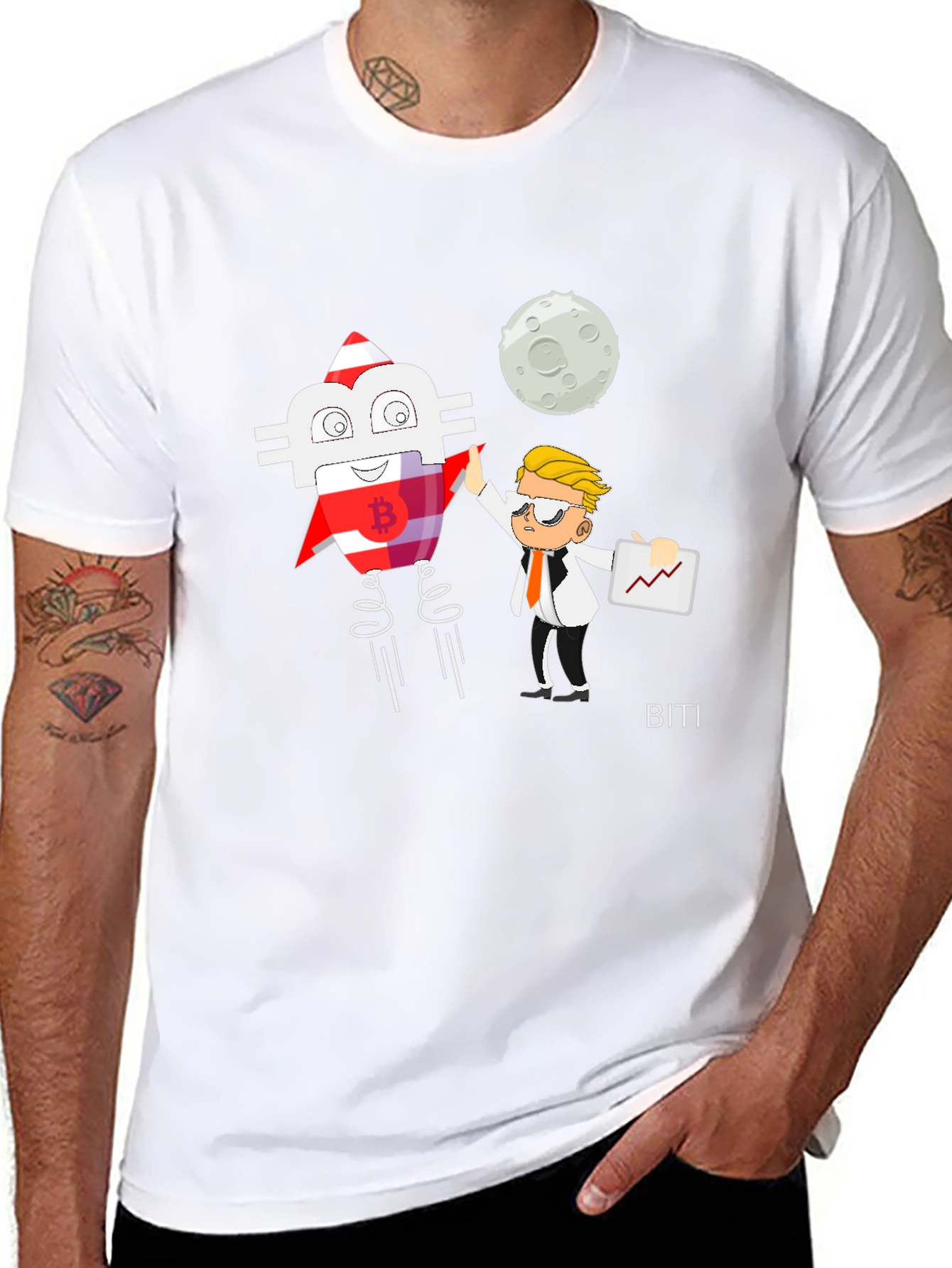 Bitcoin Rocket T-Shirt - Crypto Trading Gift