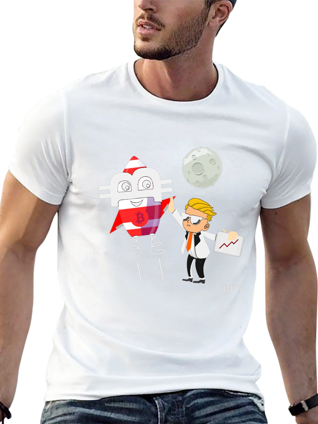 Bitcoin Rocket T-Shirt - Crypto Trading Gift