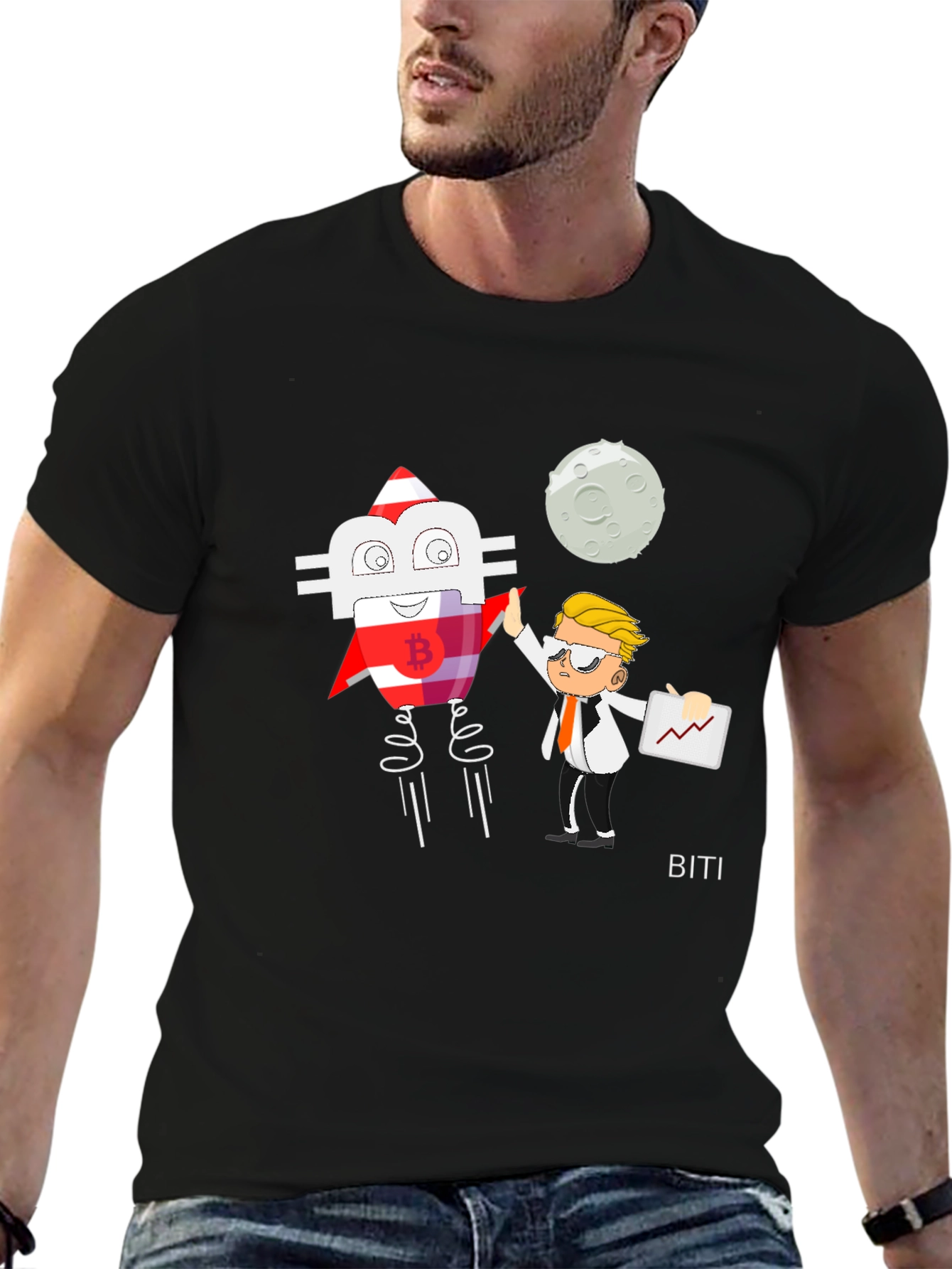 Bitcoin Rocket T-Shirt - Crypto Trading Gift