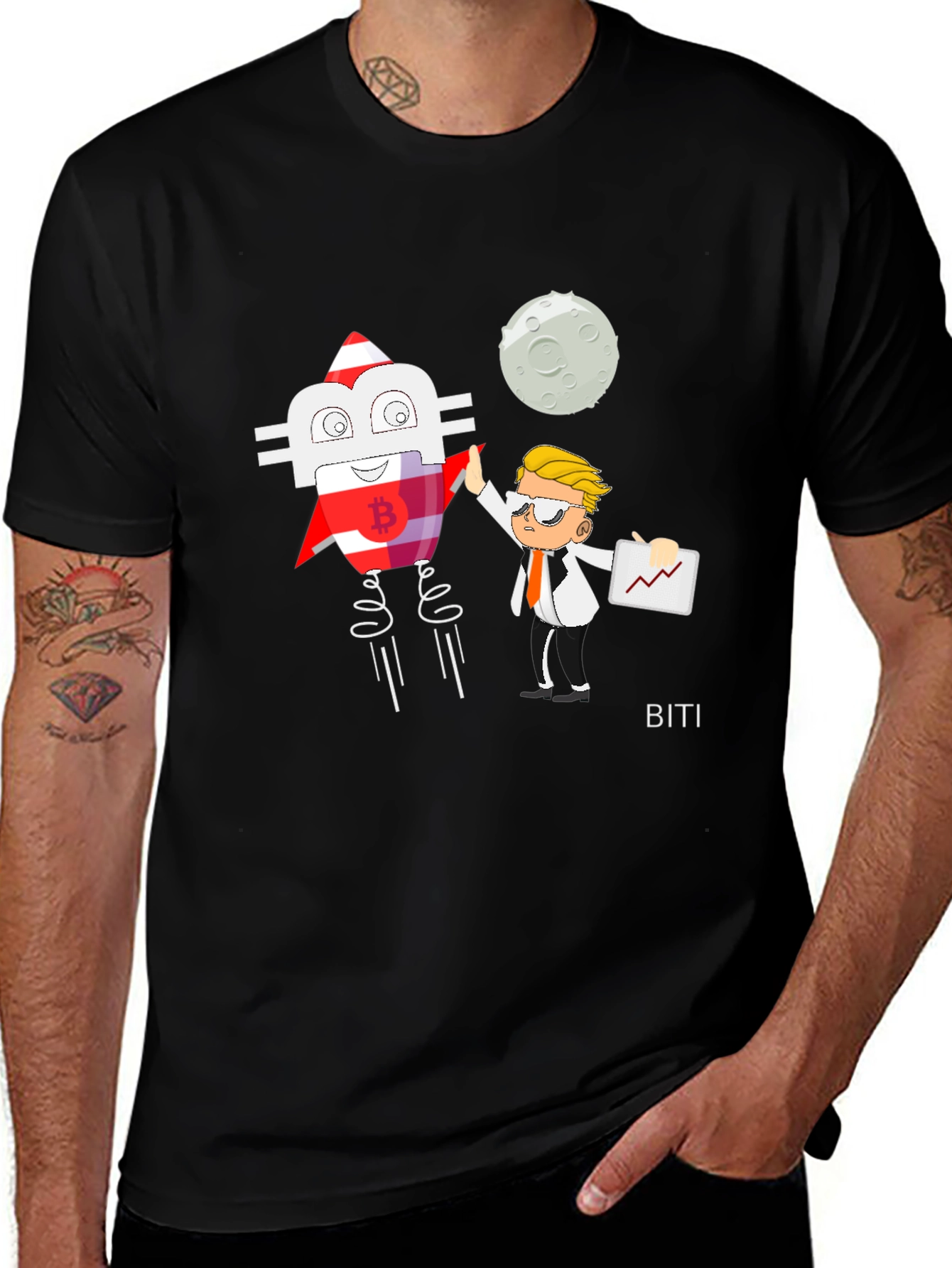 Bitcoin Rocket T-Shirt - Crypto Trading Gift