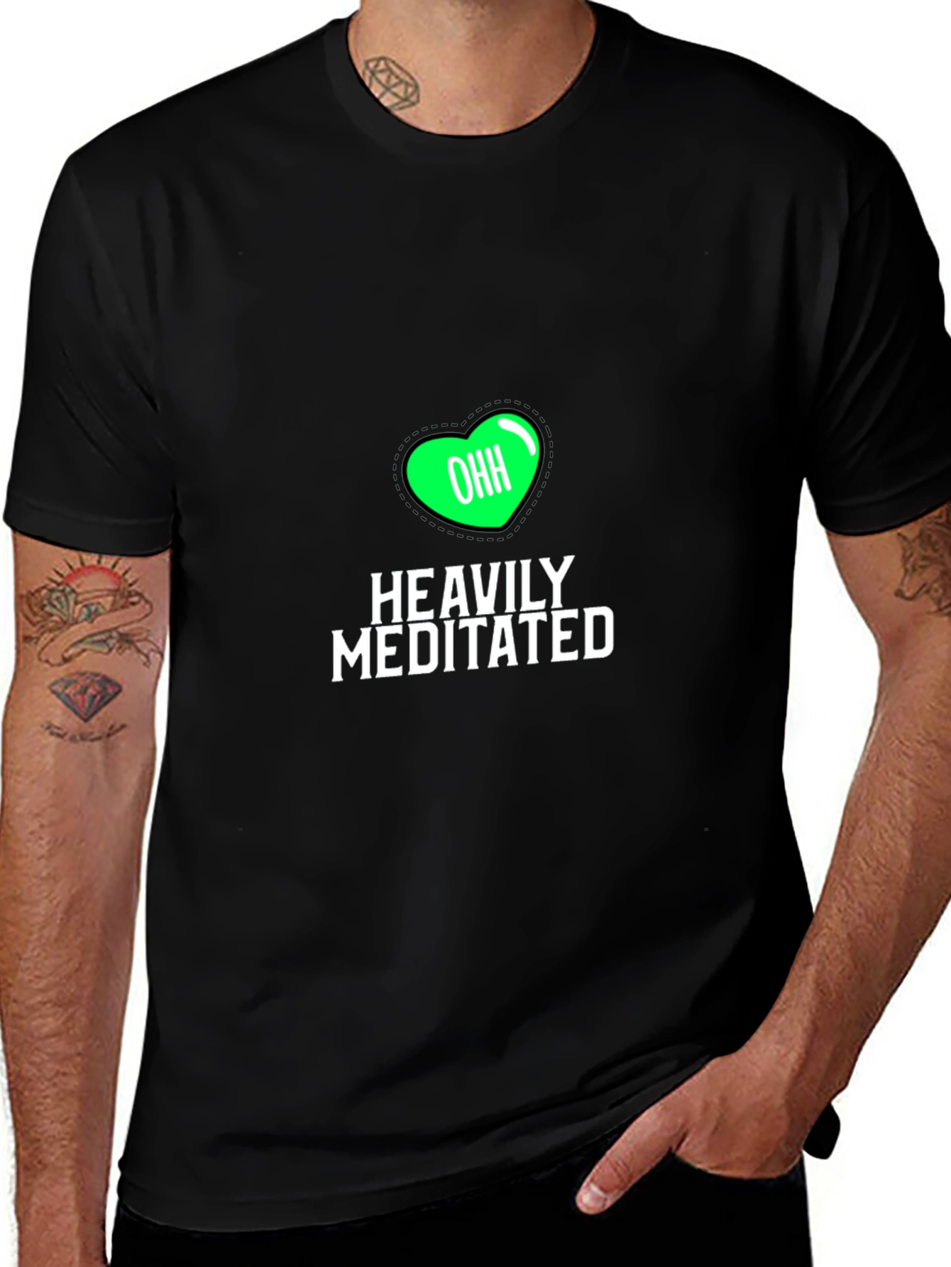 Heavily Meditated Black Graphic Tee