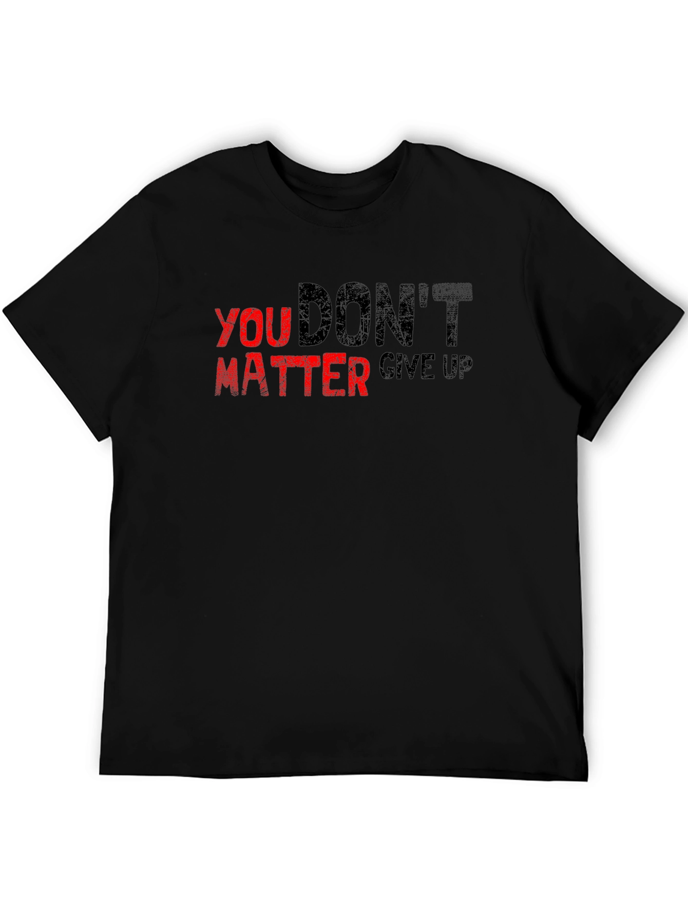 Motivational Slogan Graphic Print Tee - Black