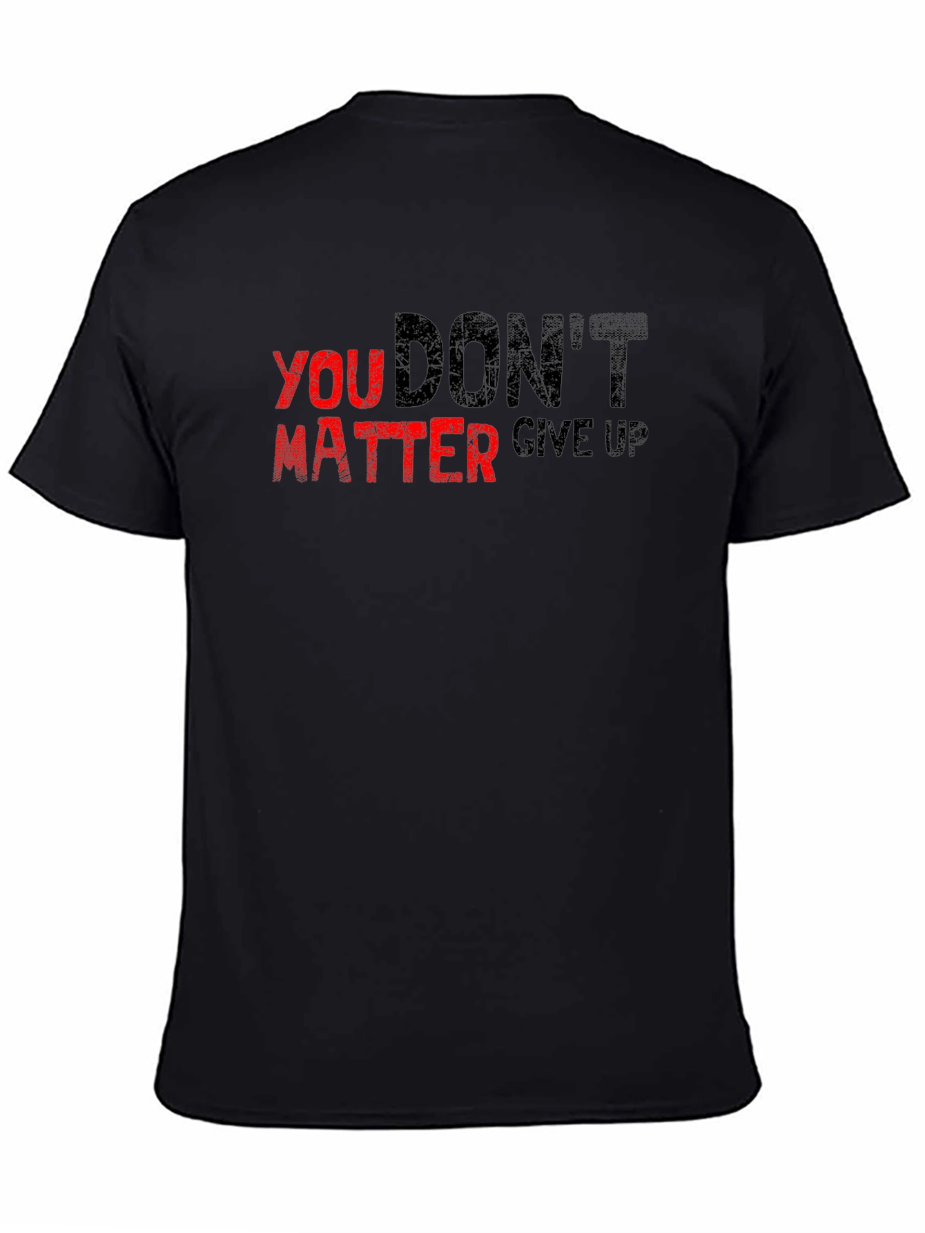 Motivational Slogan Graphic Print Tee - Black