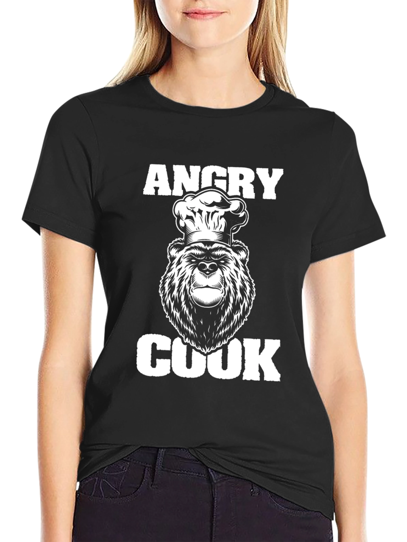 Angry Cook Bear Graphic T-Shirt