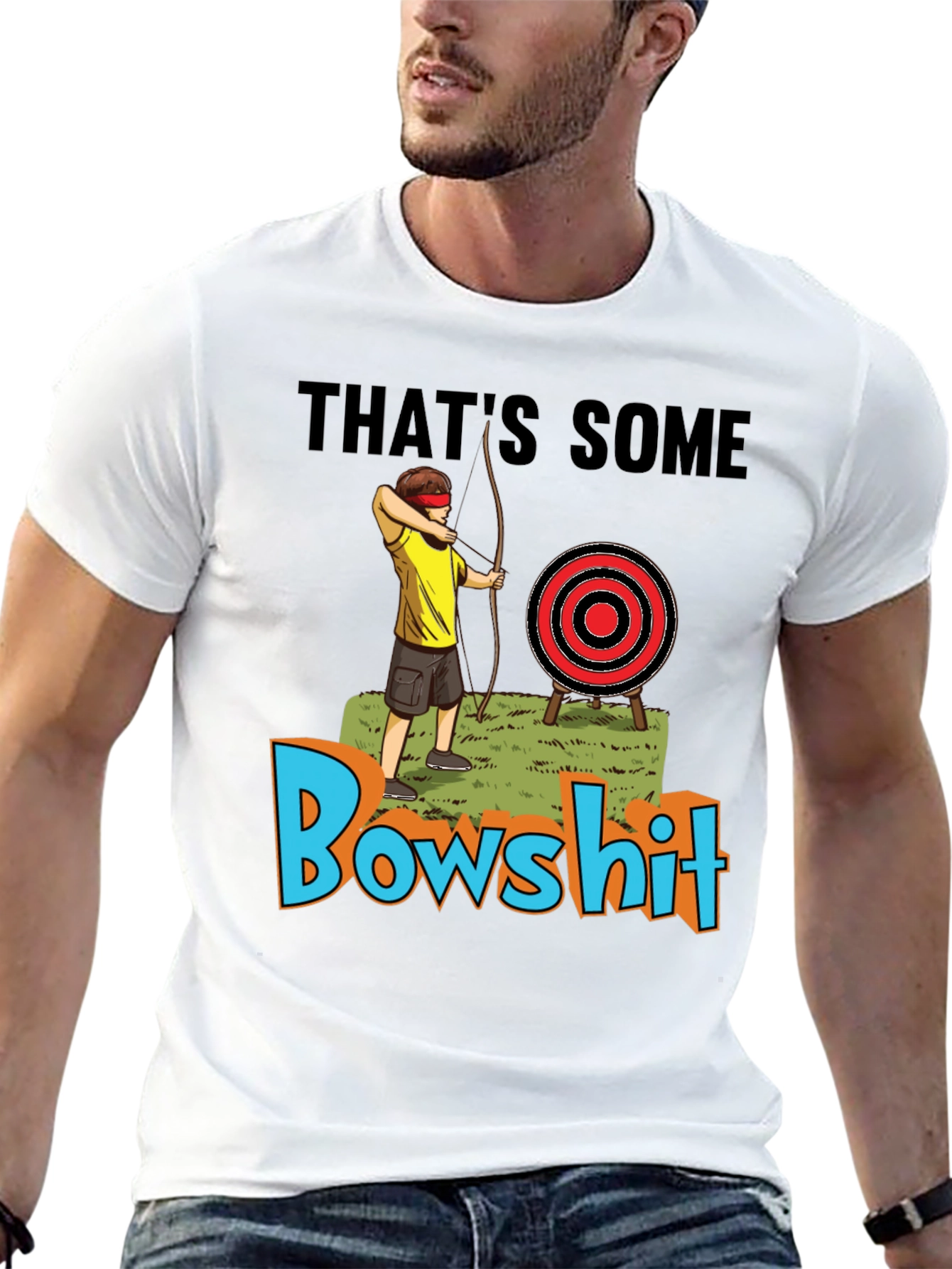 Thats Some Bowshit T-Shirt Funny Archery Humor Tee