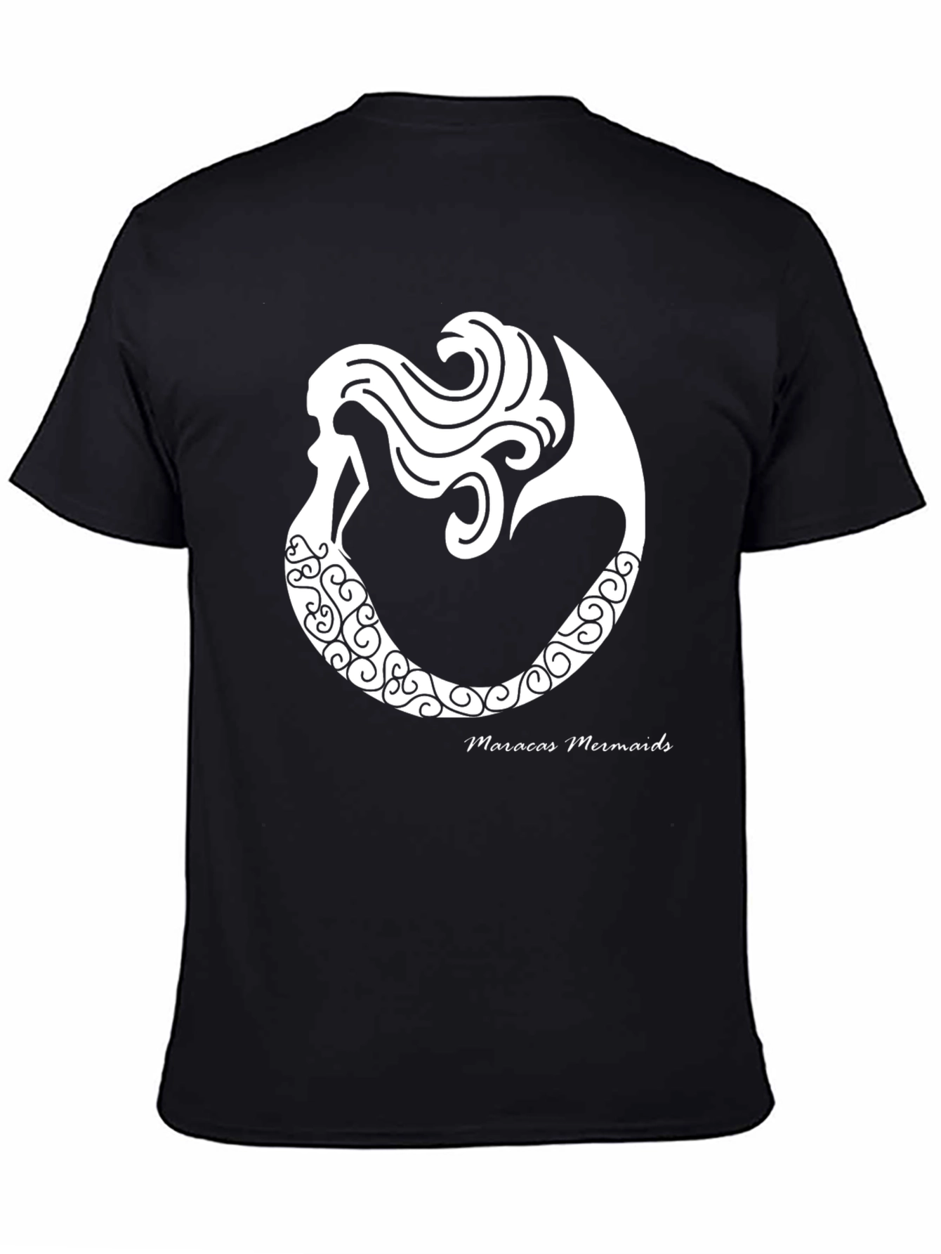 Maracas Mermaids Graphic Tee - Black Cotton T-Shirt