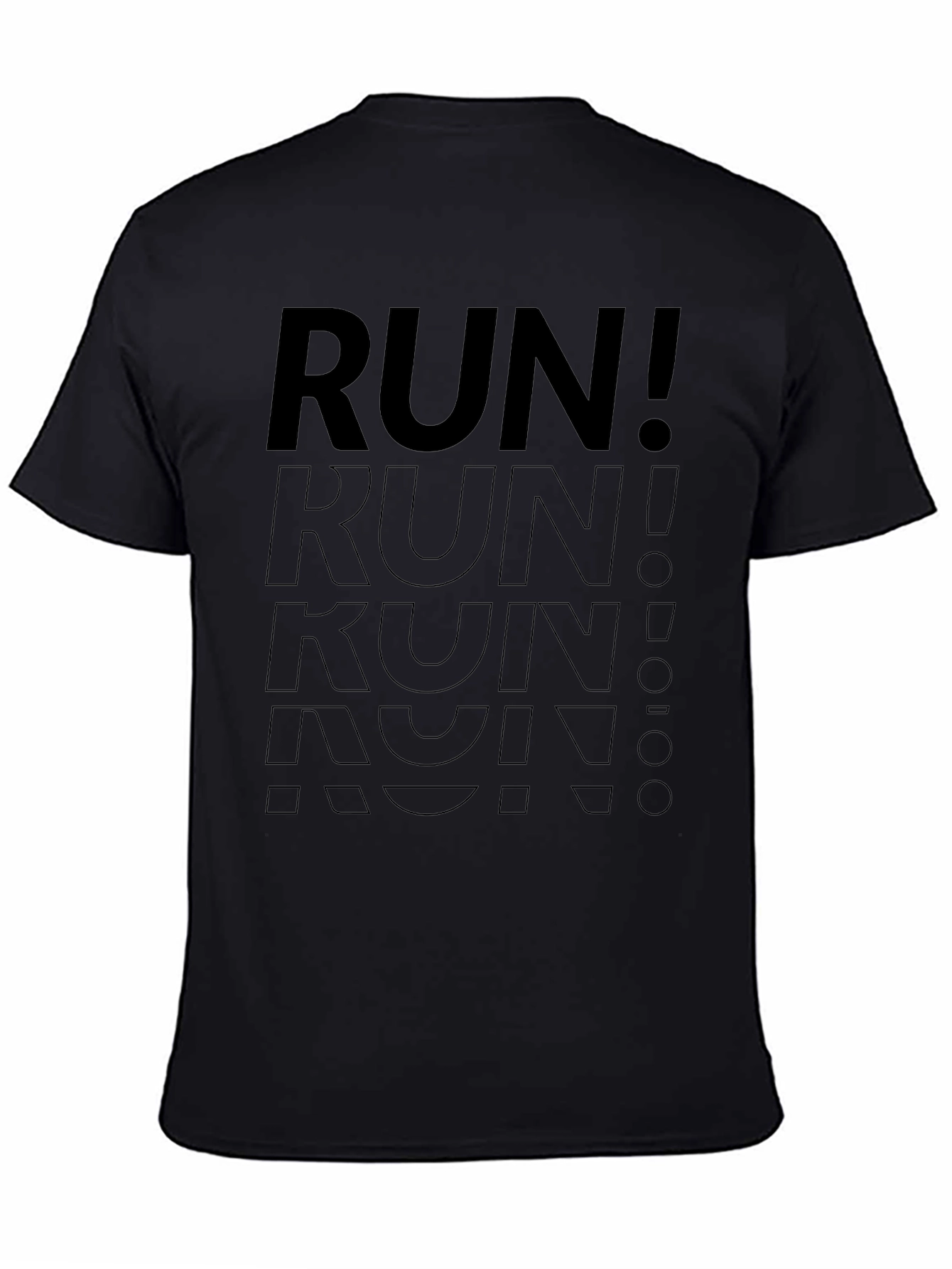 Mens Black RUN! Graphic T-Shirt