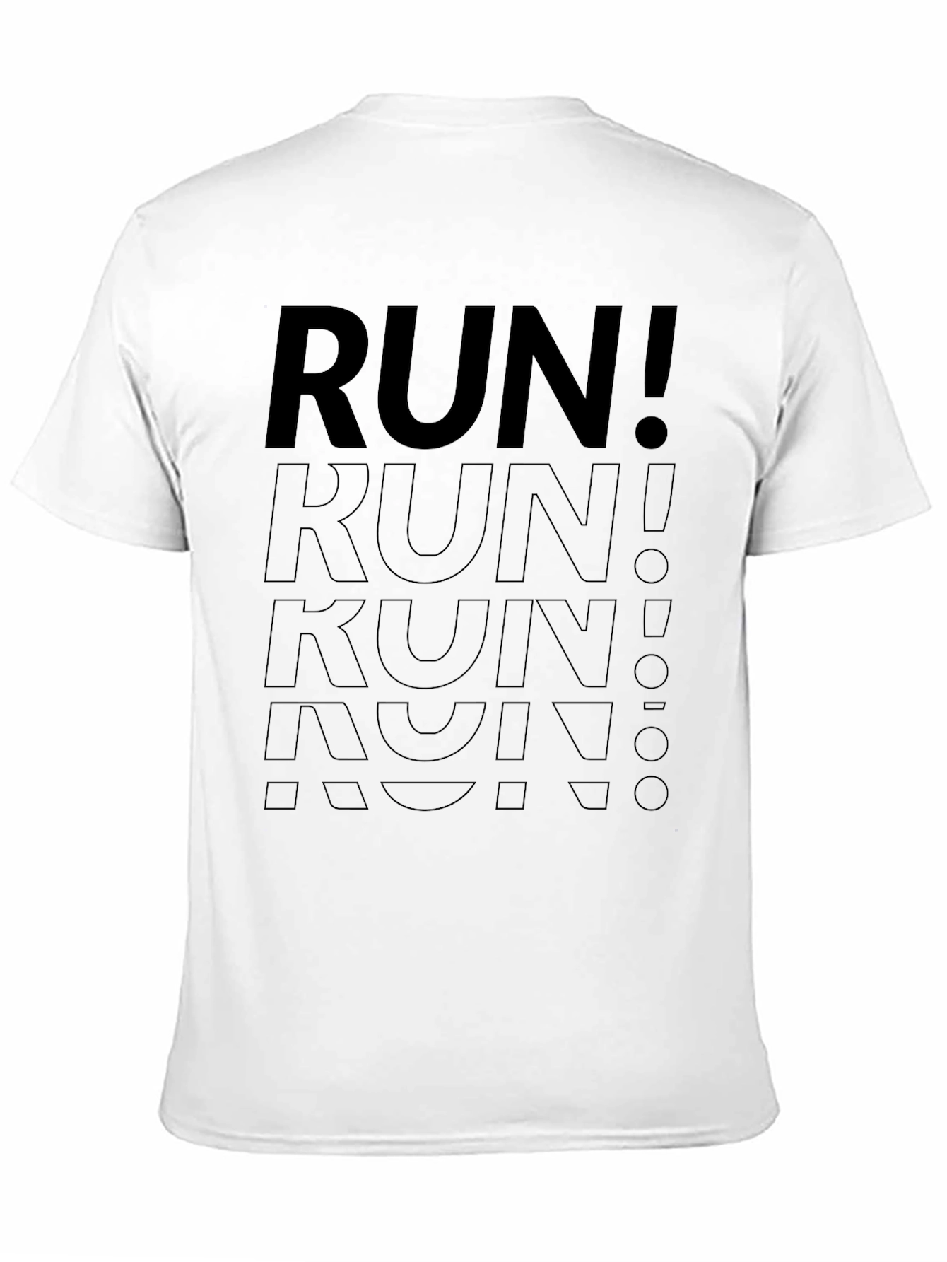 Mens Black RUN! Graphic T-Shirt