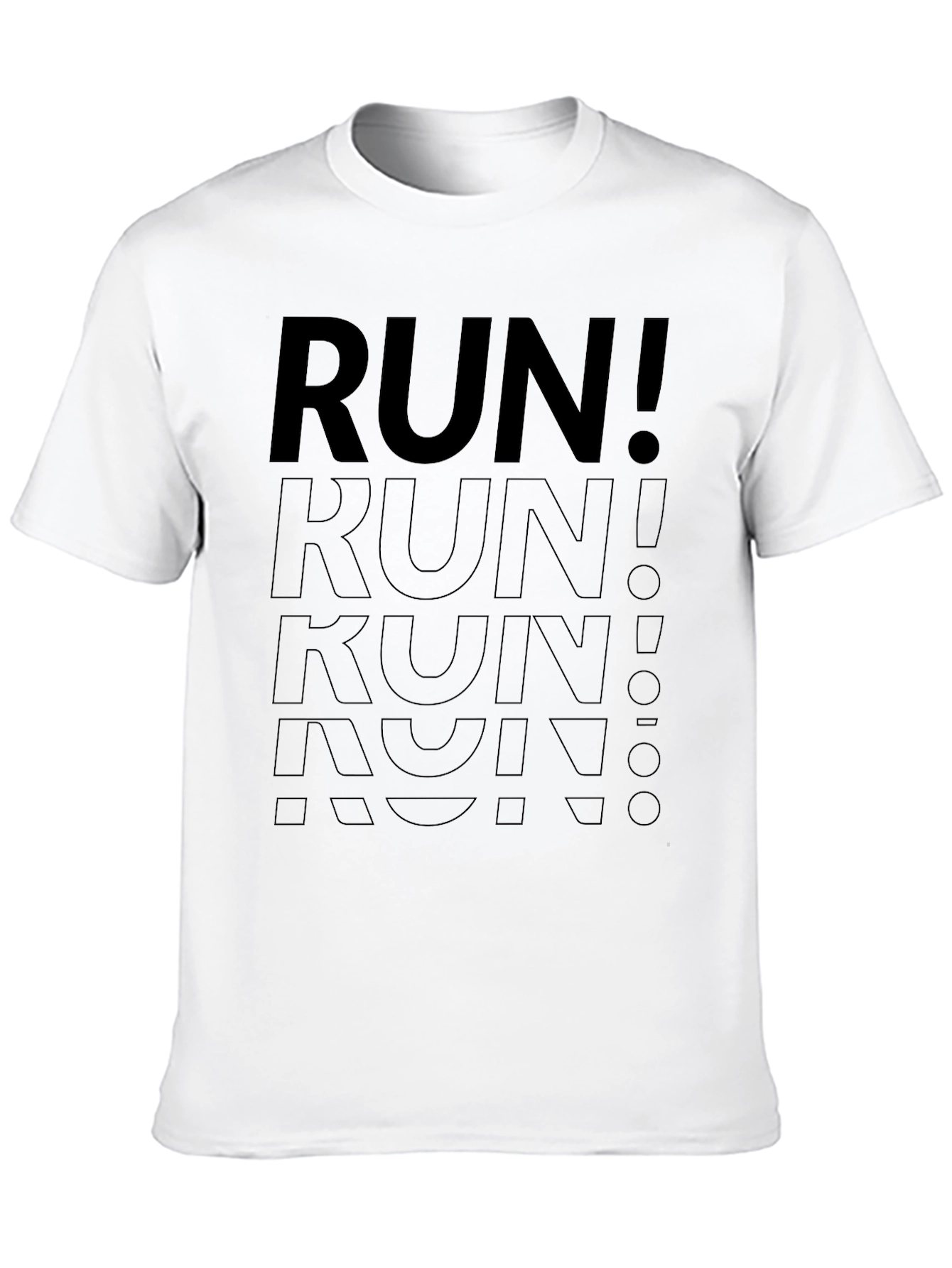 Mens Black RUN! Graphic T-Shirt