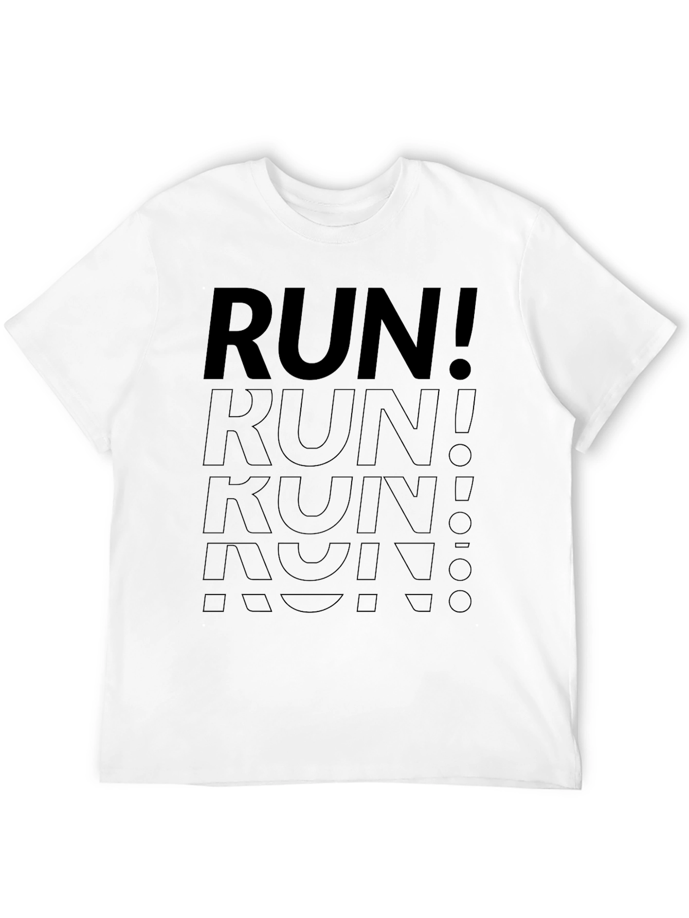 Mens Black RUN! Graphic T-Shirt