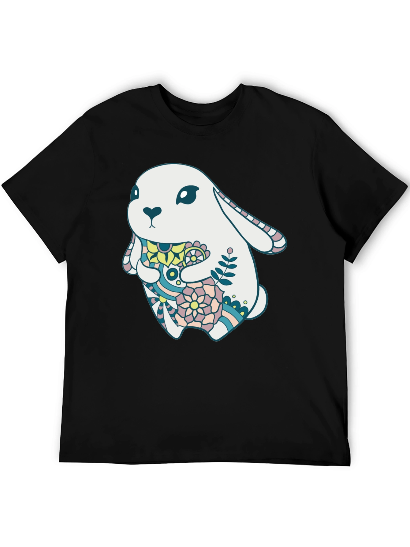 Bunny Graphic Tee - Black Cotton Blend