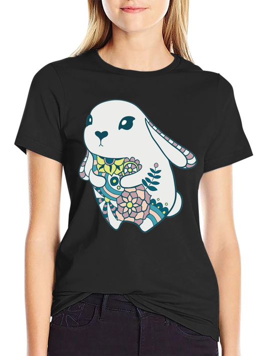 Bunny Graphic Tee - Black Cotton Blend