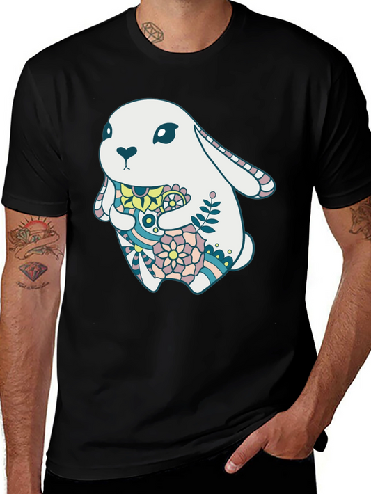 Bunny Graphic Tee - Black Cotton Blend