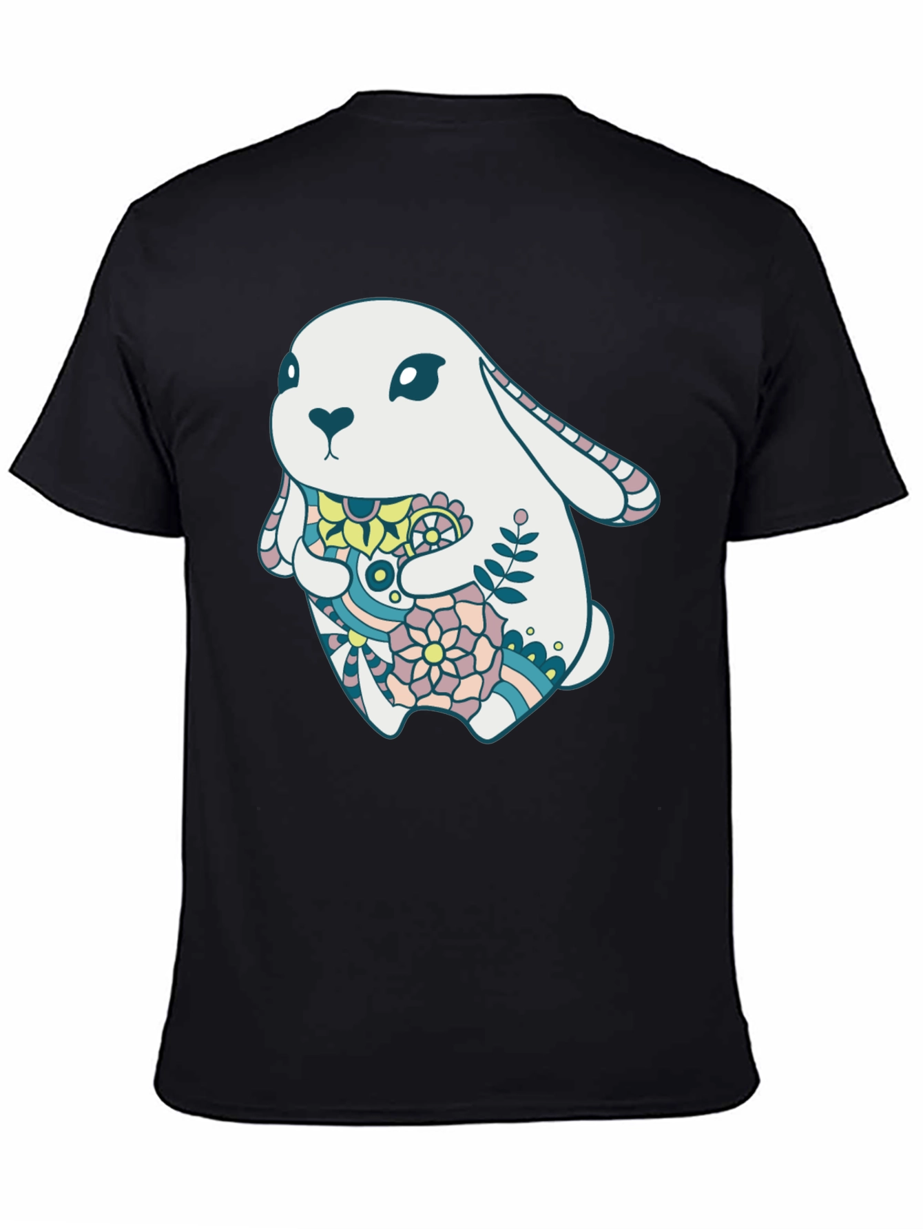Bunny Graphic Tee - Black Cotton Blend