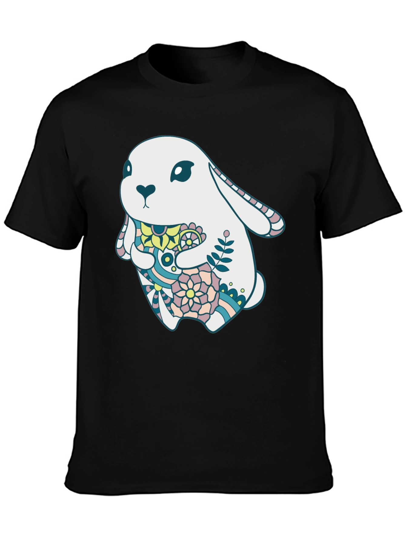 Bunny Graphic Tee - Black Cotton Blend