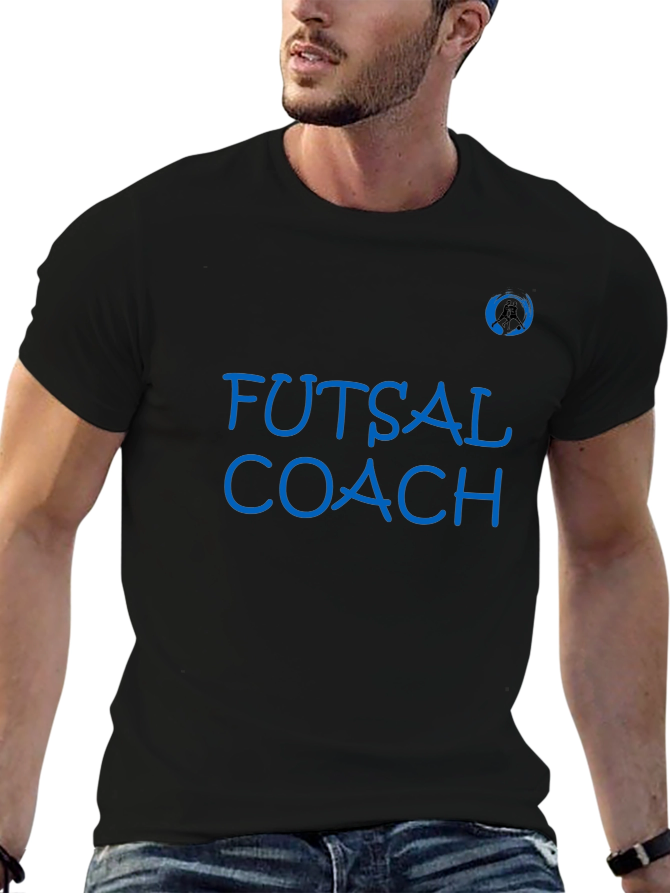 Futsal Coach Graphic T-Shirt - Black