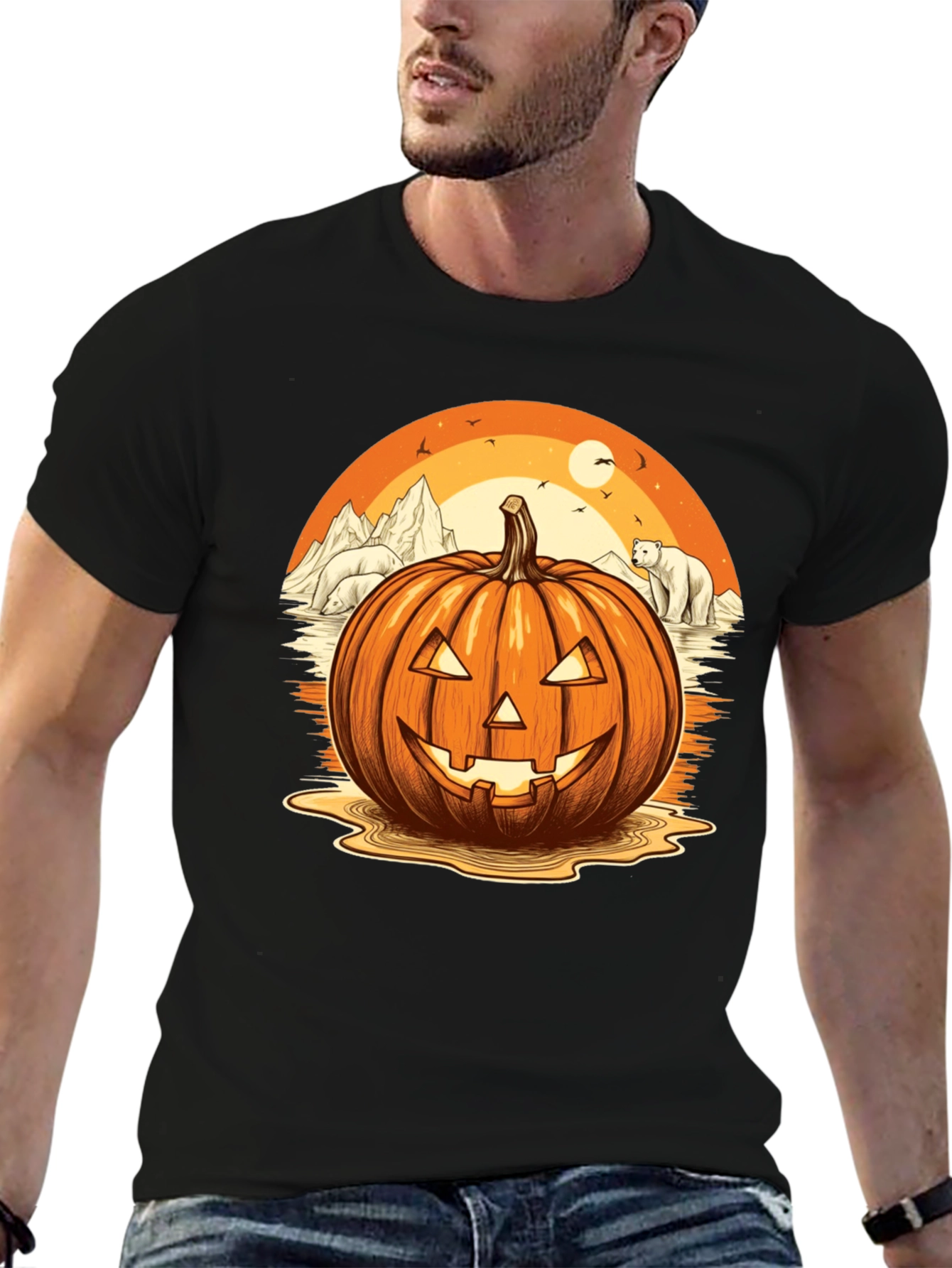 Arctic Pumpkin T-Shirt: Halloween Adventure