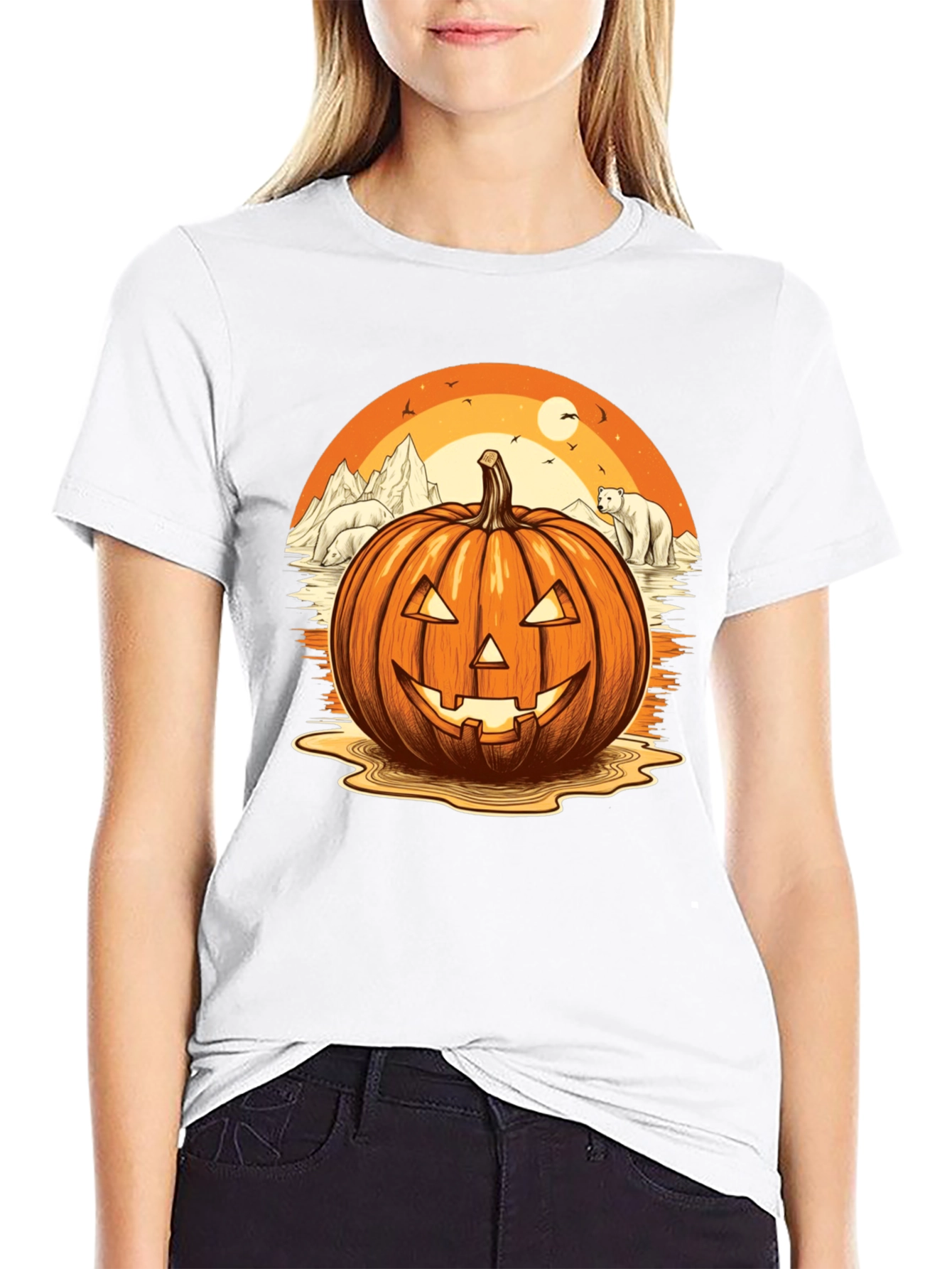 Arctic Pumpkin T-Shirt: Halloween Adventure