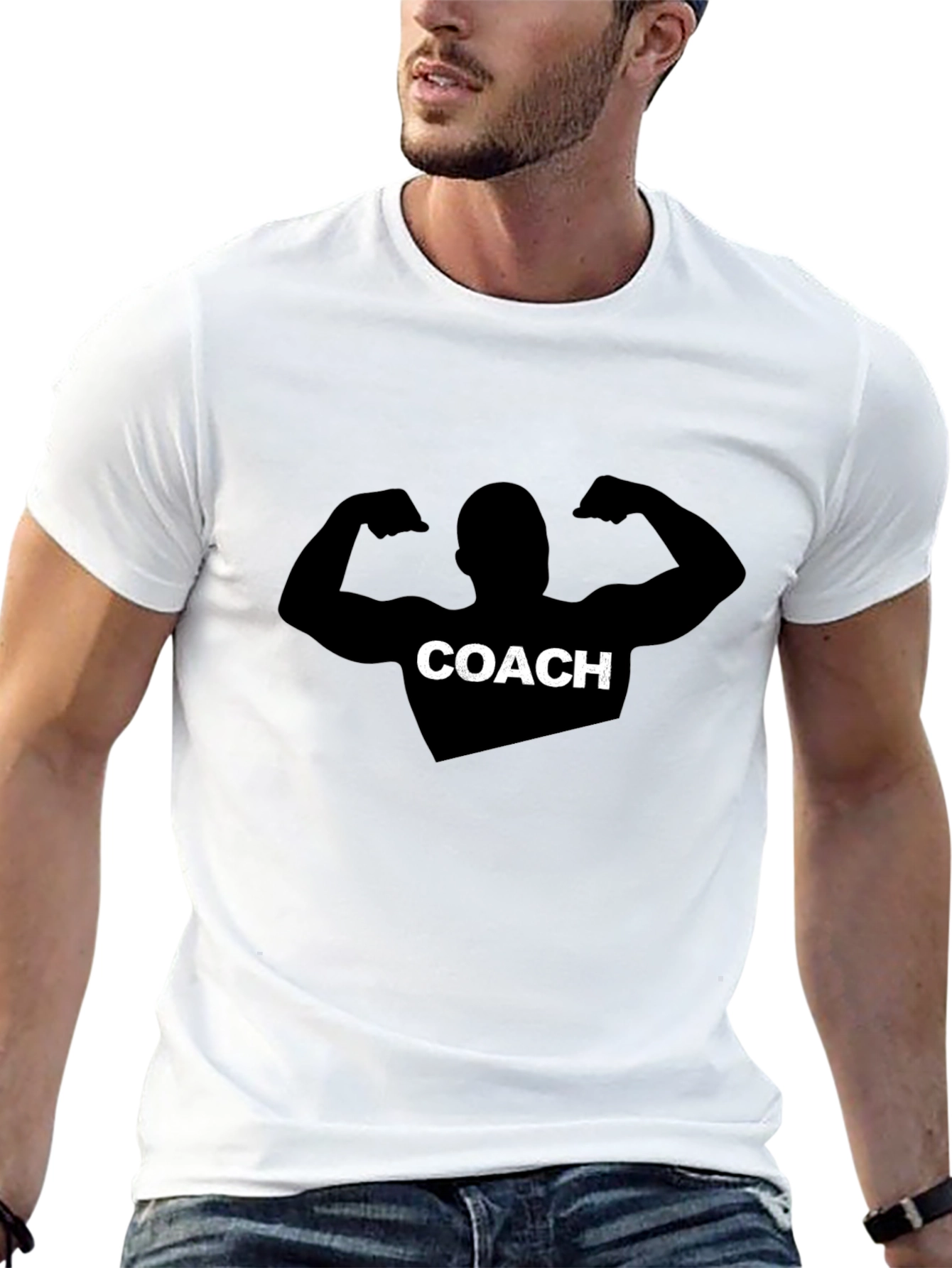 Coach Graphic Tee - Black Cotton Training Shirt