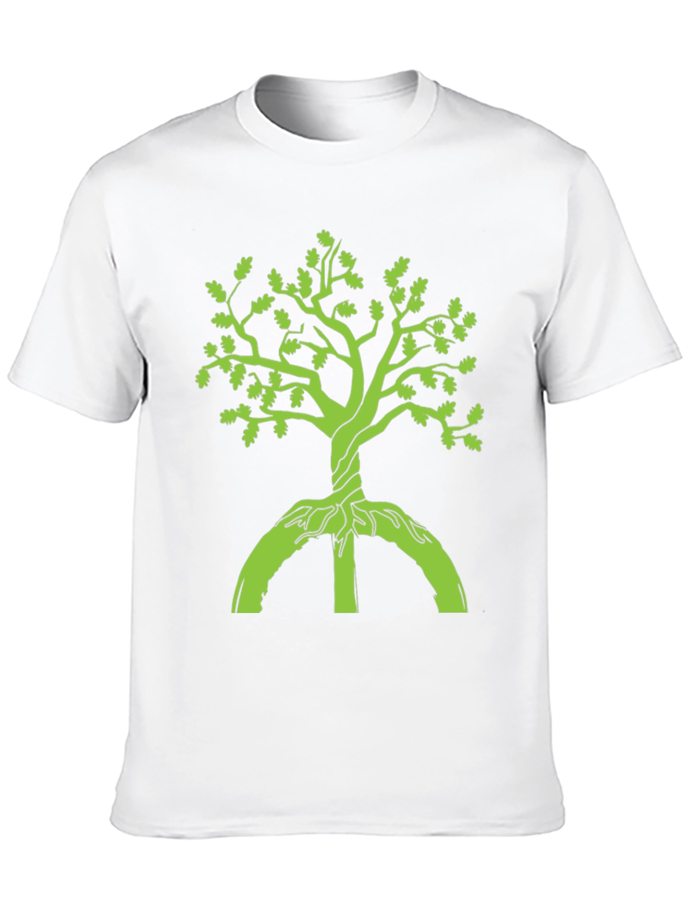 Green Tree Graphic Black T-Shirt