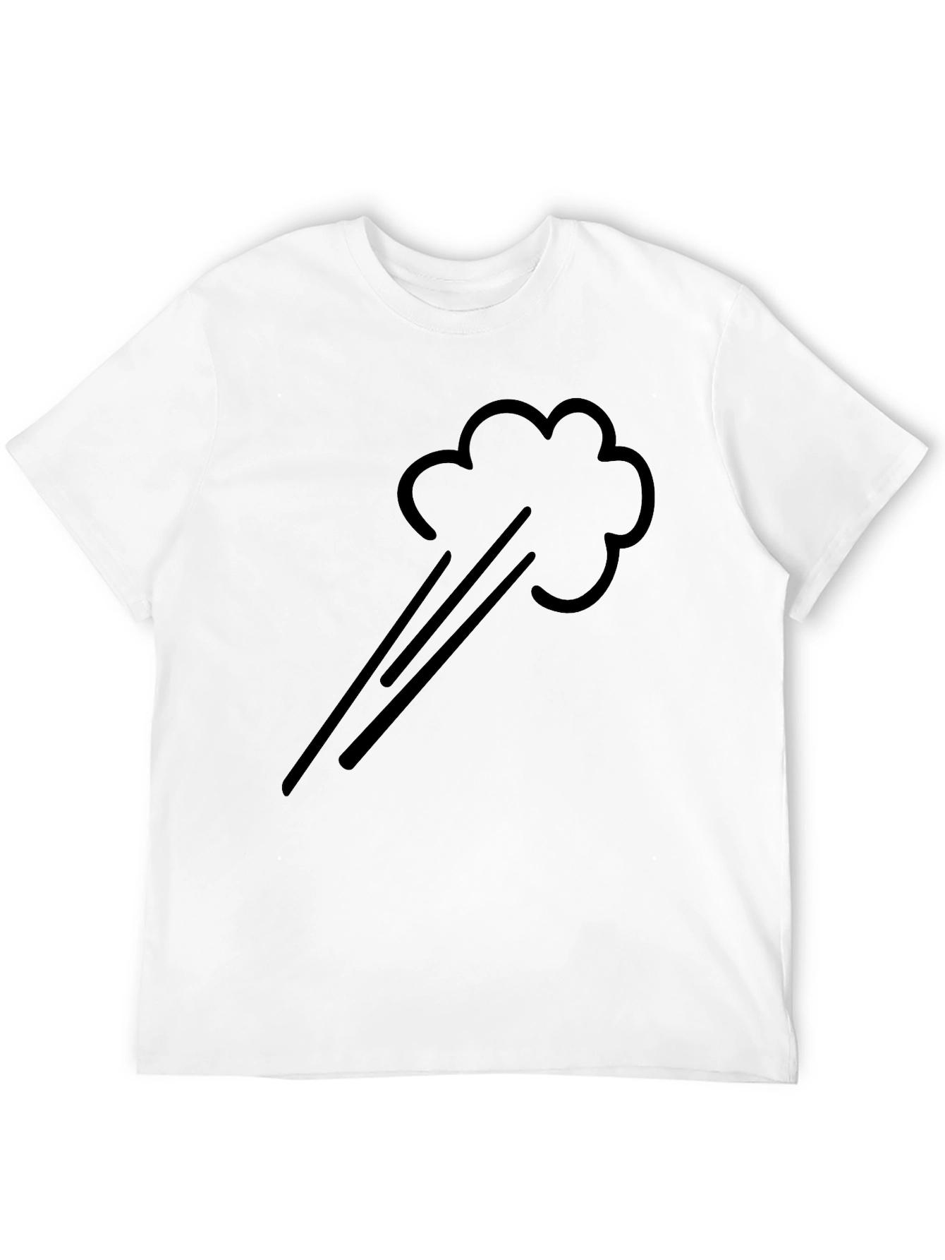 Humorous Black T-Shirt with Cartoon Fart Design