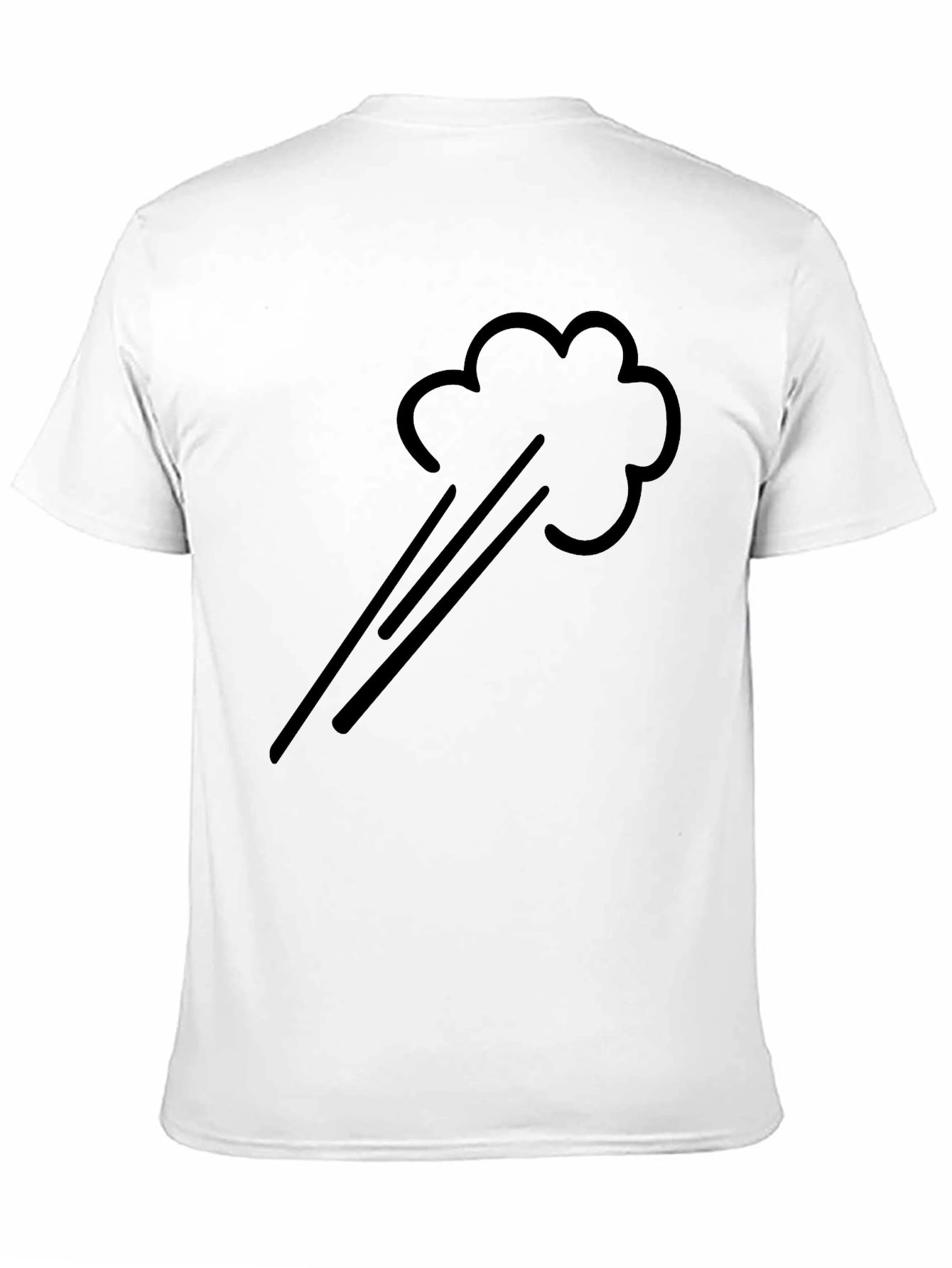 Humorous Black T-Shirt with Cartoon Fart Design