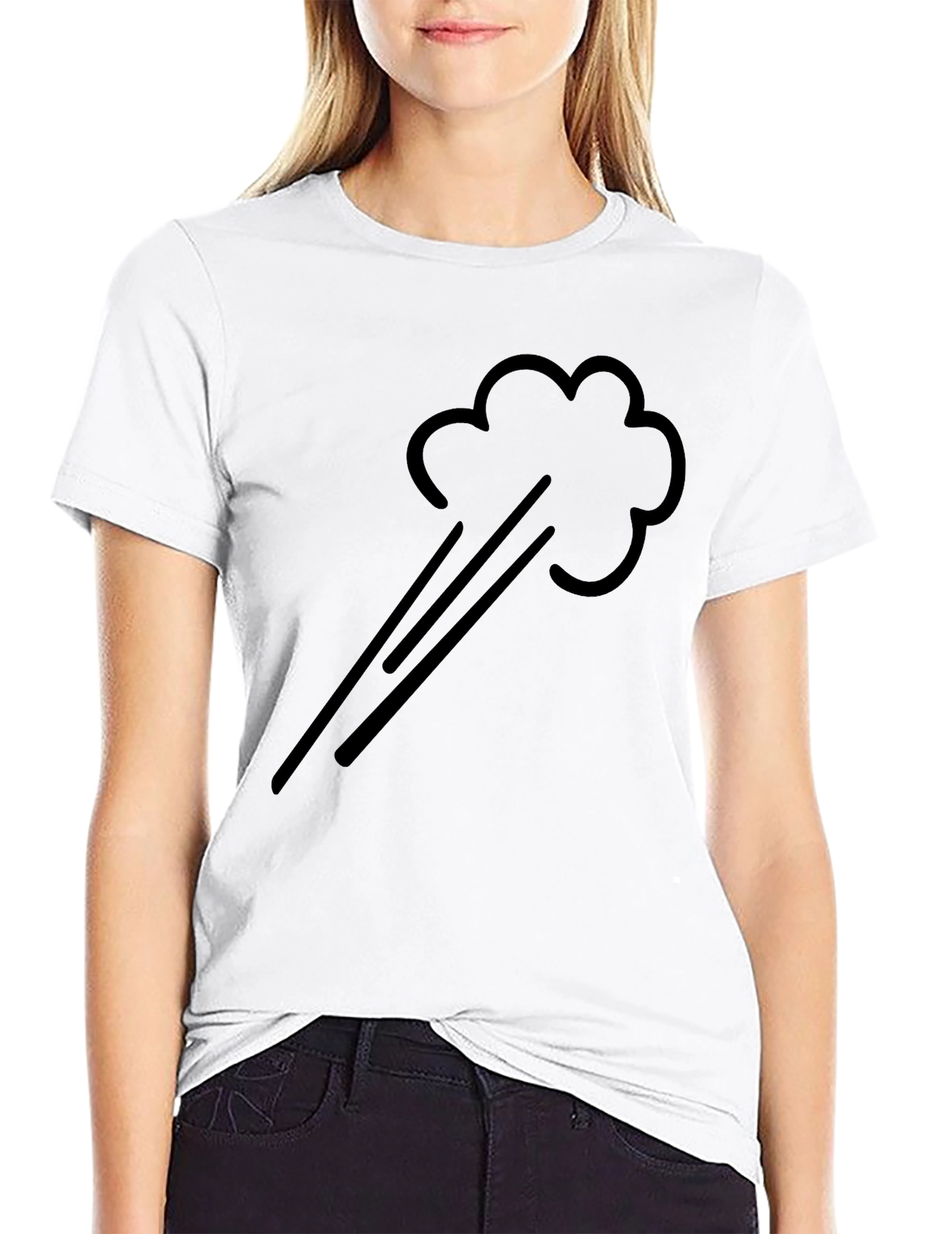Humorous Black T-Shirt with Cartoon Fart Design