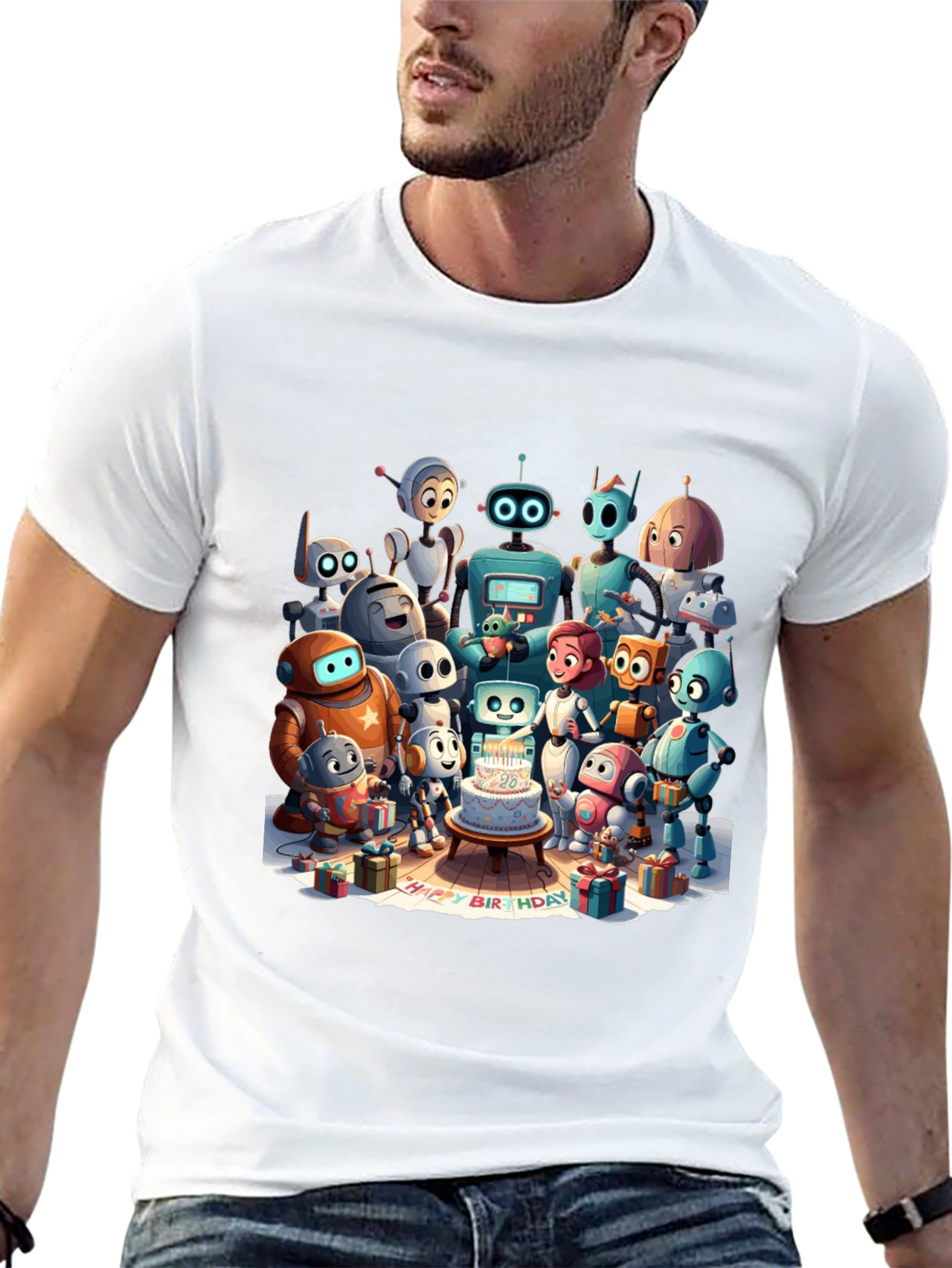 Robot Birthday Party T-Shirt