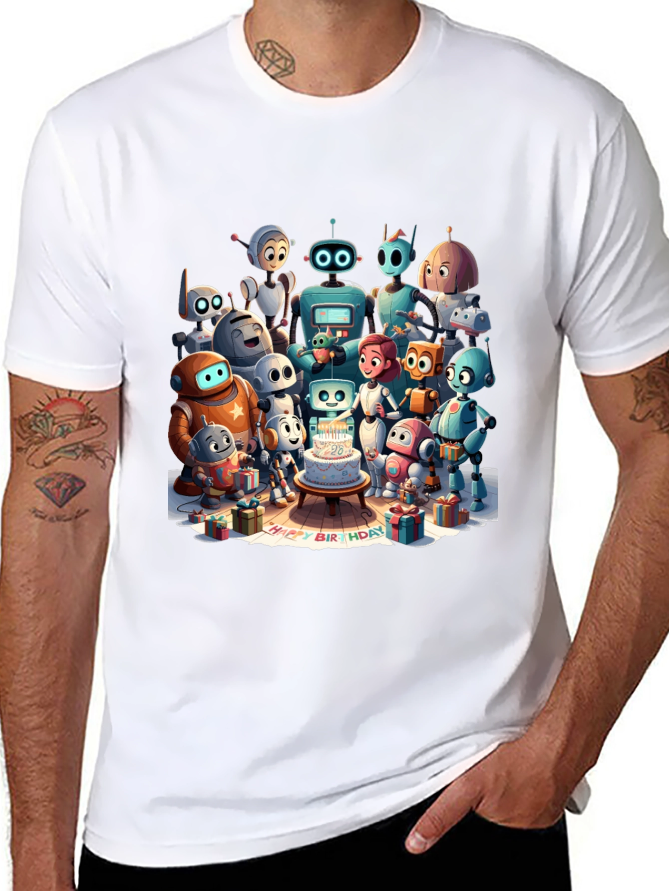Robot Birthday Party T-Shirt