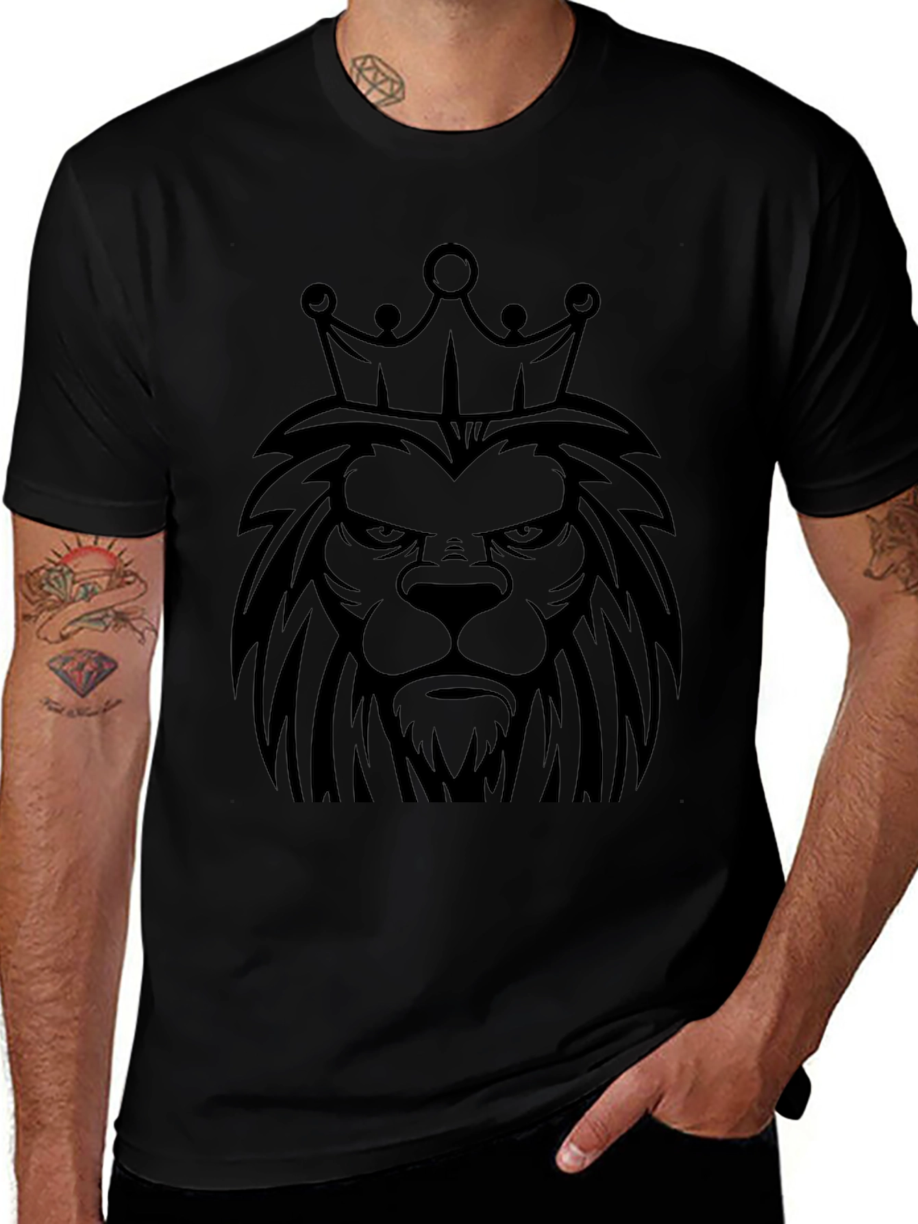 King Lion Graphic Tee - Mens Black T-Shirt