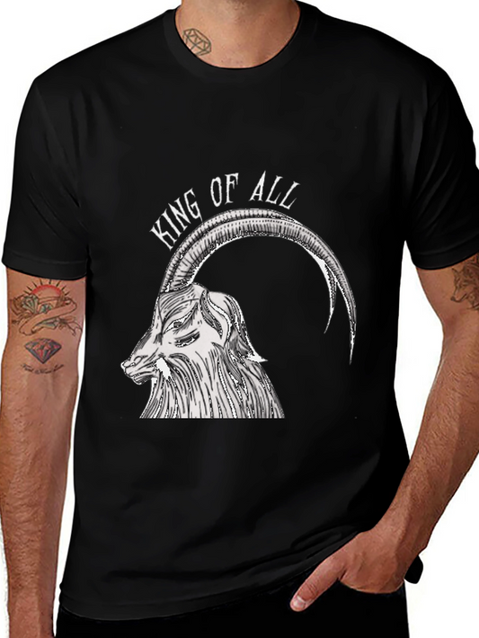 King of All Goat Head Graphic Tee - Black T-Shirt