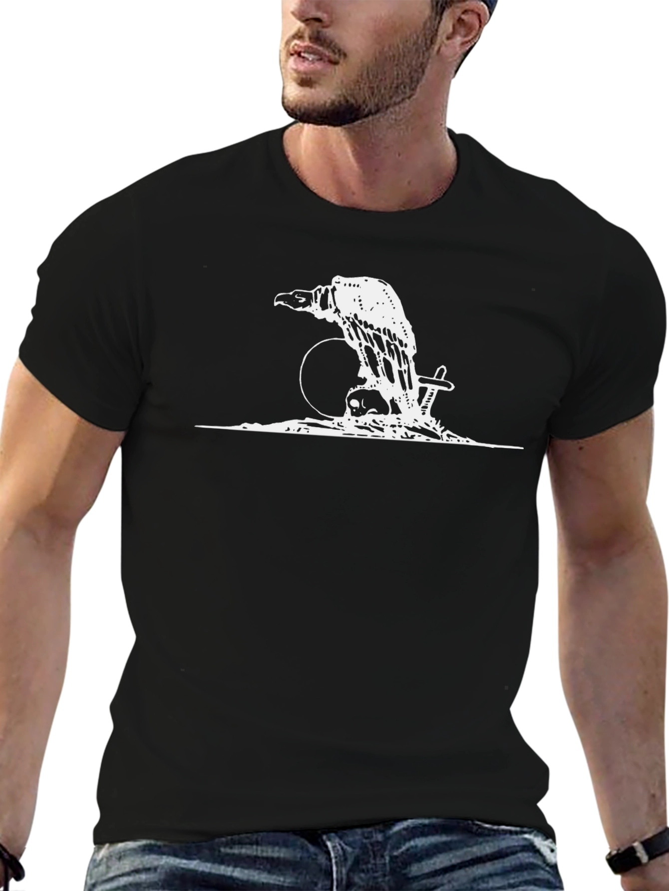 Raven Skull T-Shirt - Edgy Graphic Tee