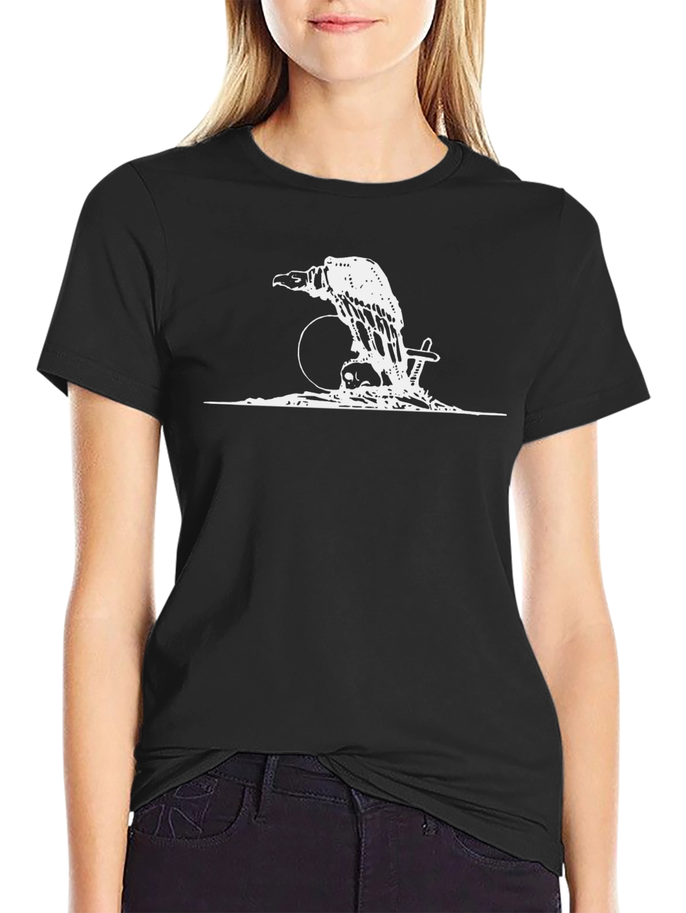 Raven Skull T-Shirt - Edgy Graphic Tee